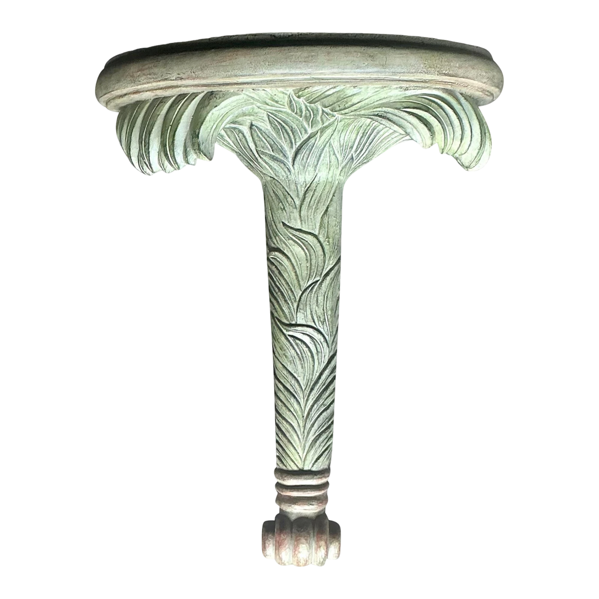 Vintage Coastal Carved Palm Frond Bracket