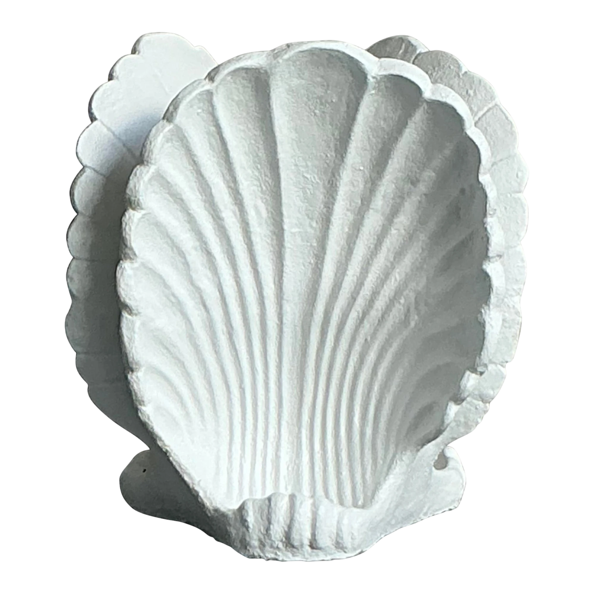 Vintage Coastal Cast Concrete Clam Shell Dining Table Pedestal