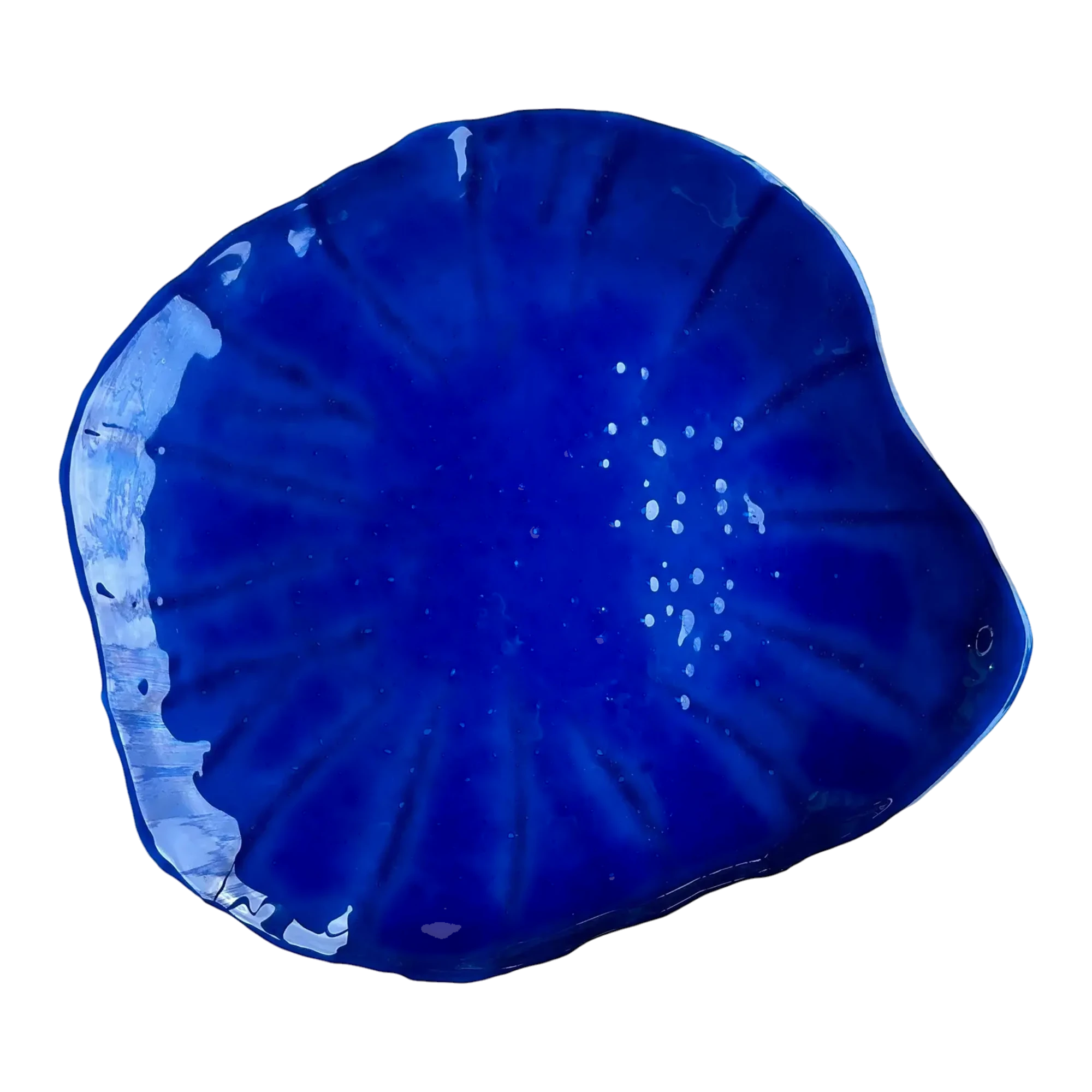 Vintage Coastal Cobalt Glass Tray