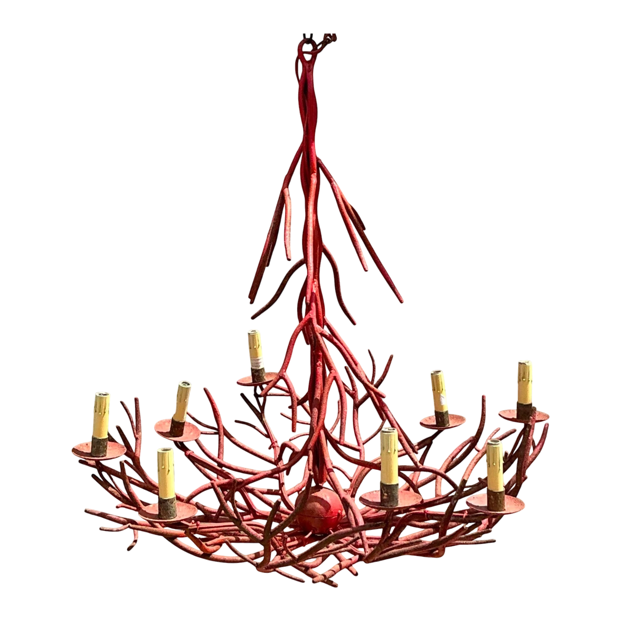 Vintage Coastal Coral Branch Chandelier