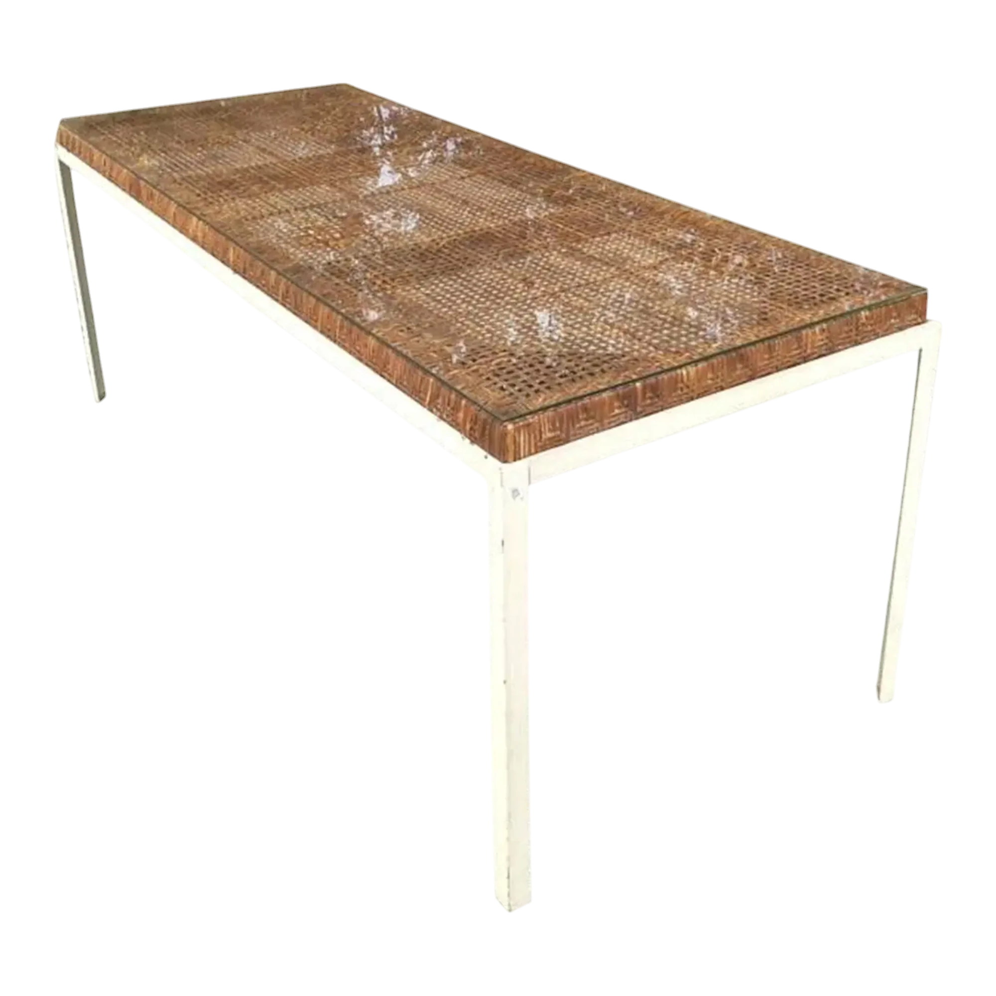 Vintage Coastal Danny Ho Fong for Trop-Cal Rattan Top Dining Table