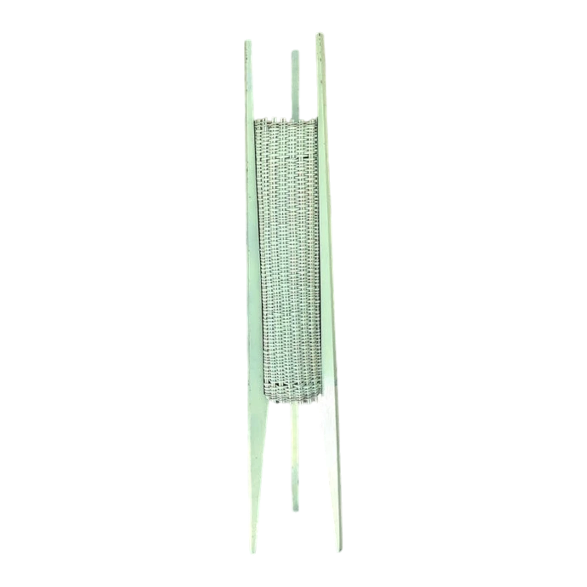 Vintage Coastal Mid-Century Modern Woven Rattan Table Lamp