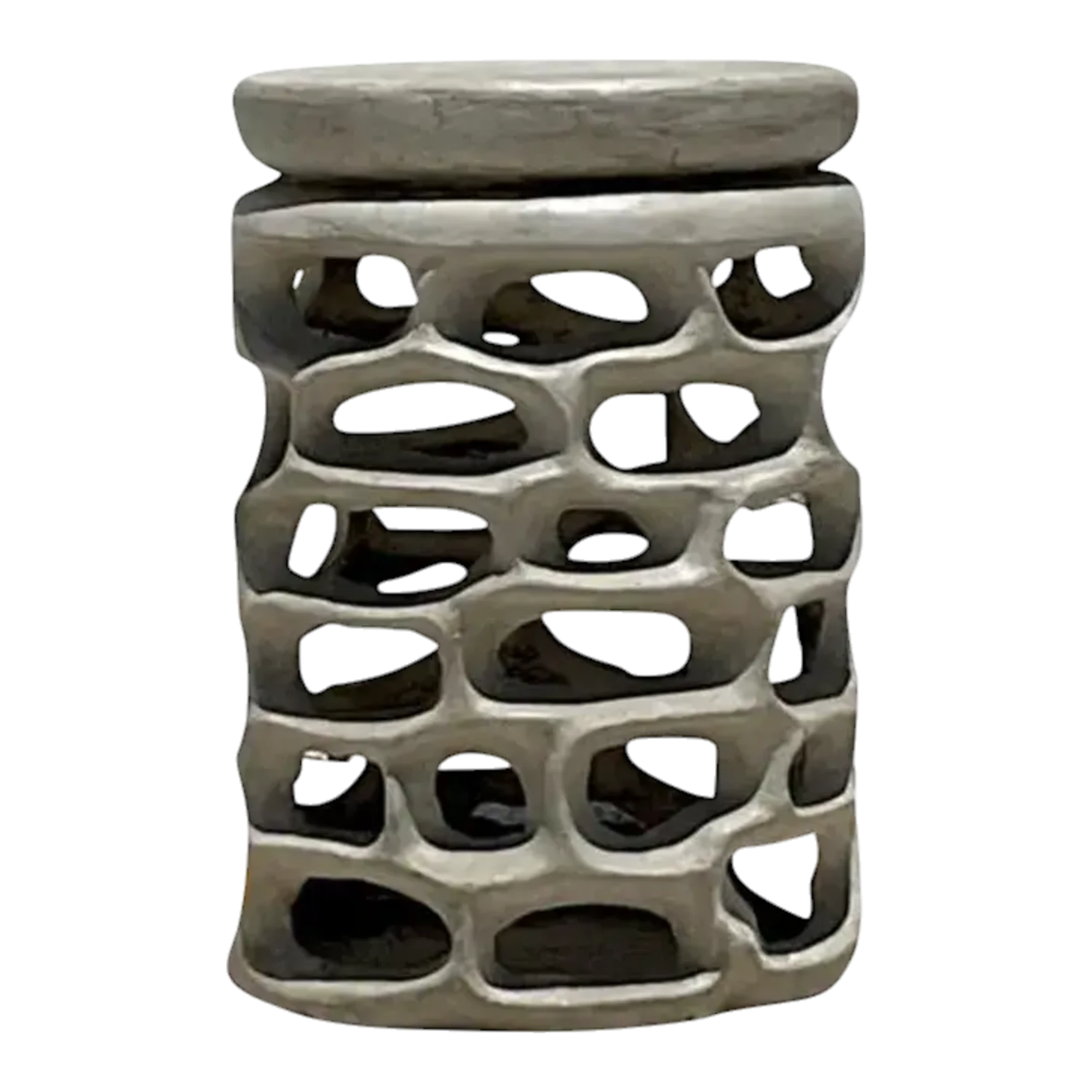 Vintage Coastal Molded Resin Low Stool