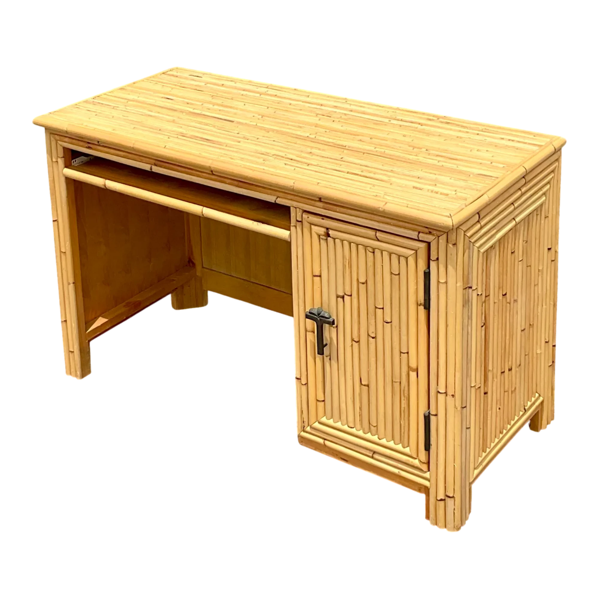 Vintage Coastal Palm Bamboo Desk
