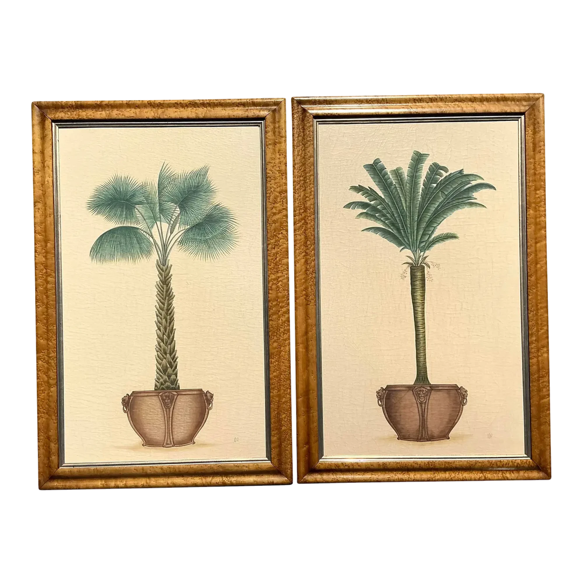 Vintage Coastal Palm Prints - A Pair