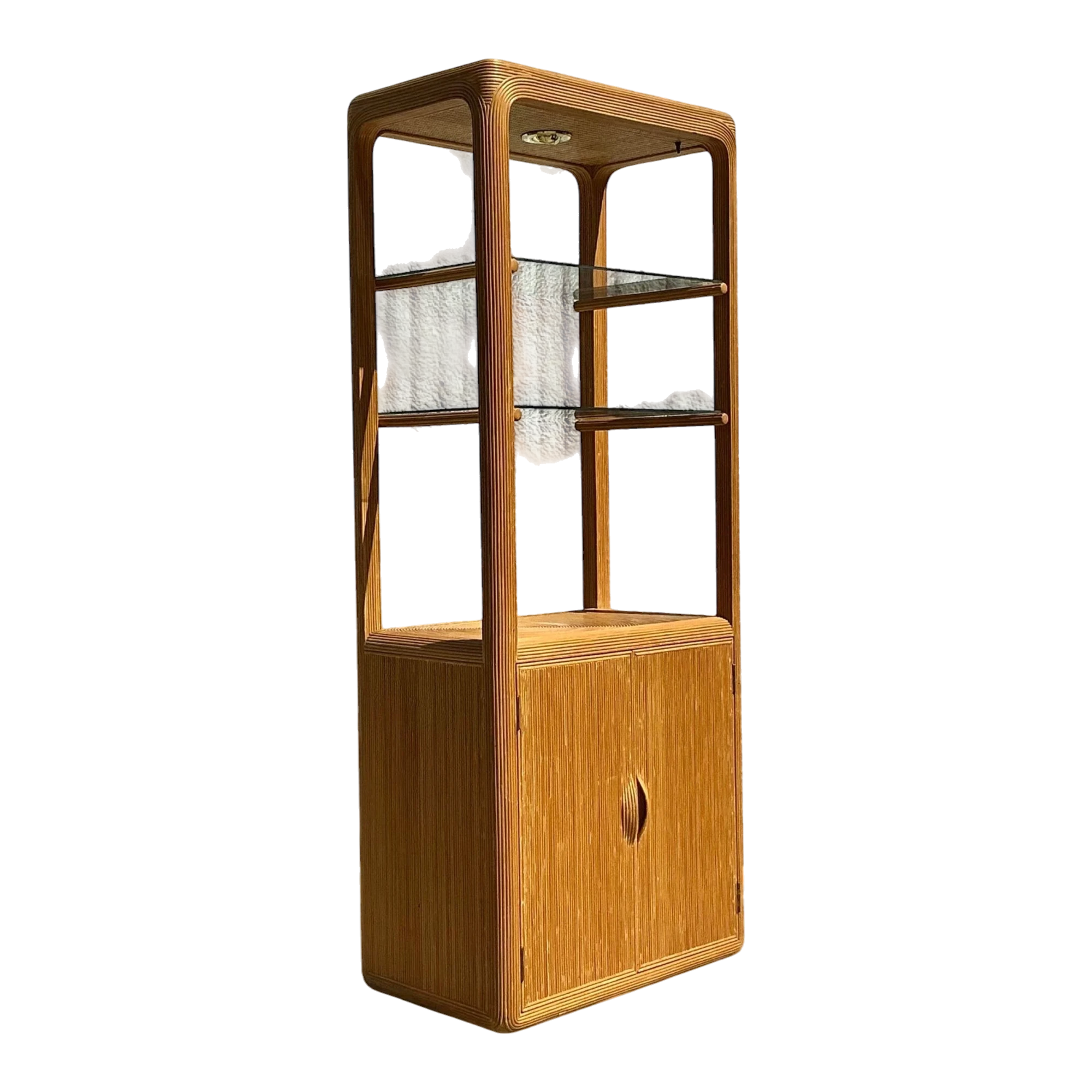 Vintage Coastal Pencil Reed Etagere