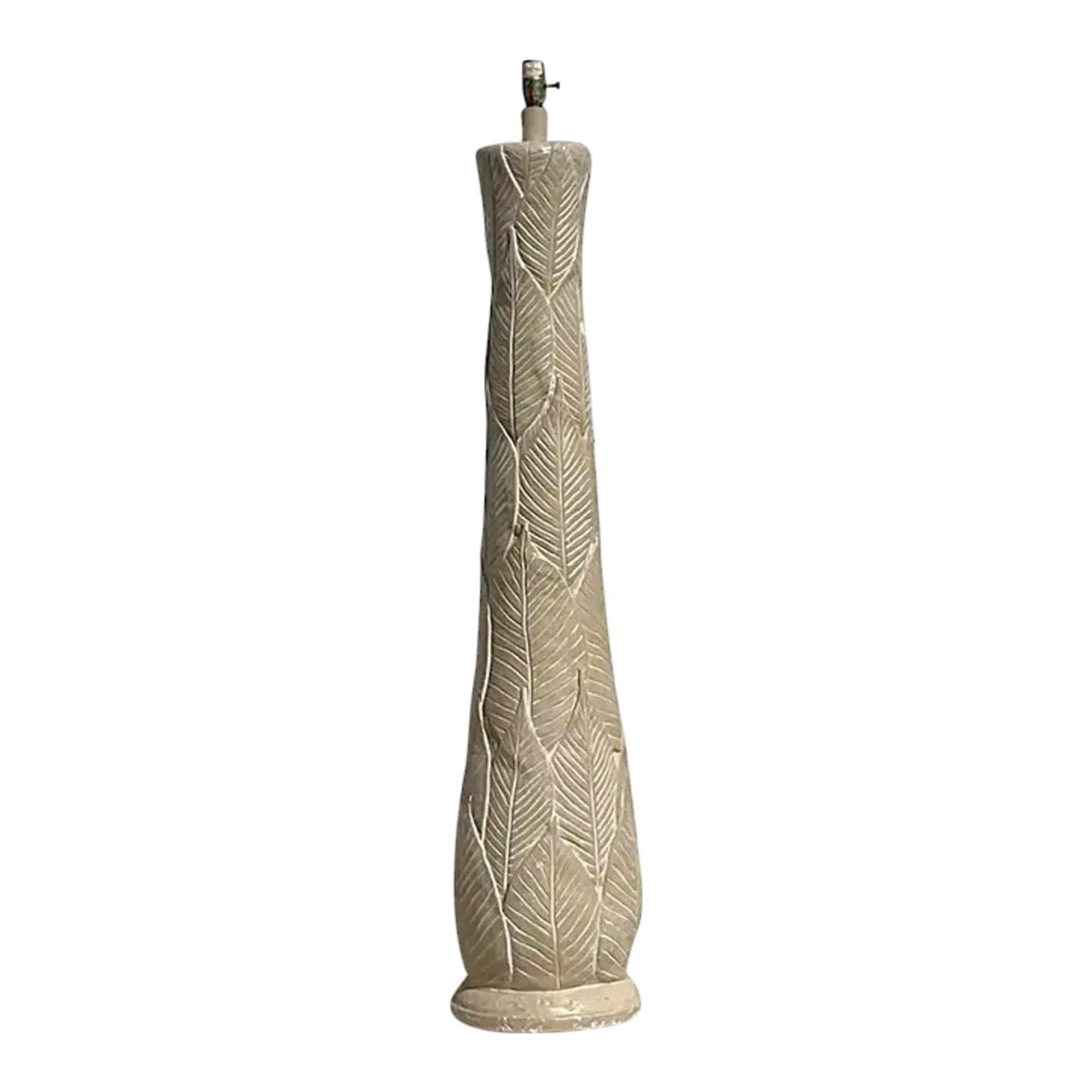 Vintage Coastal Plaster Palm Fronds Floor Lamp