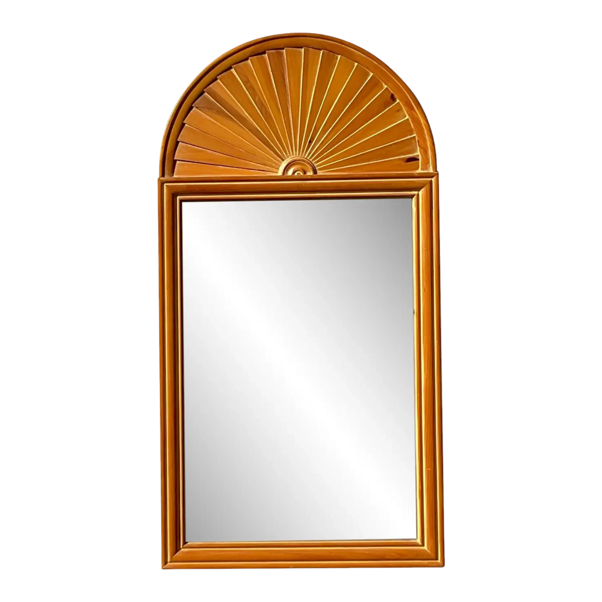 Vintage Coastal Pleated Knotty Pine Mirror