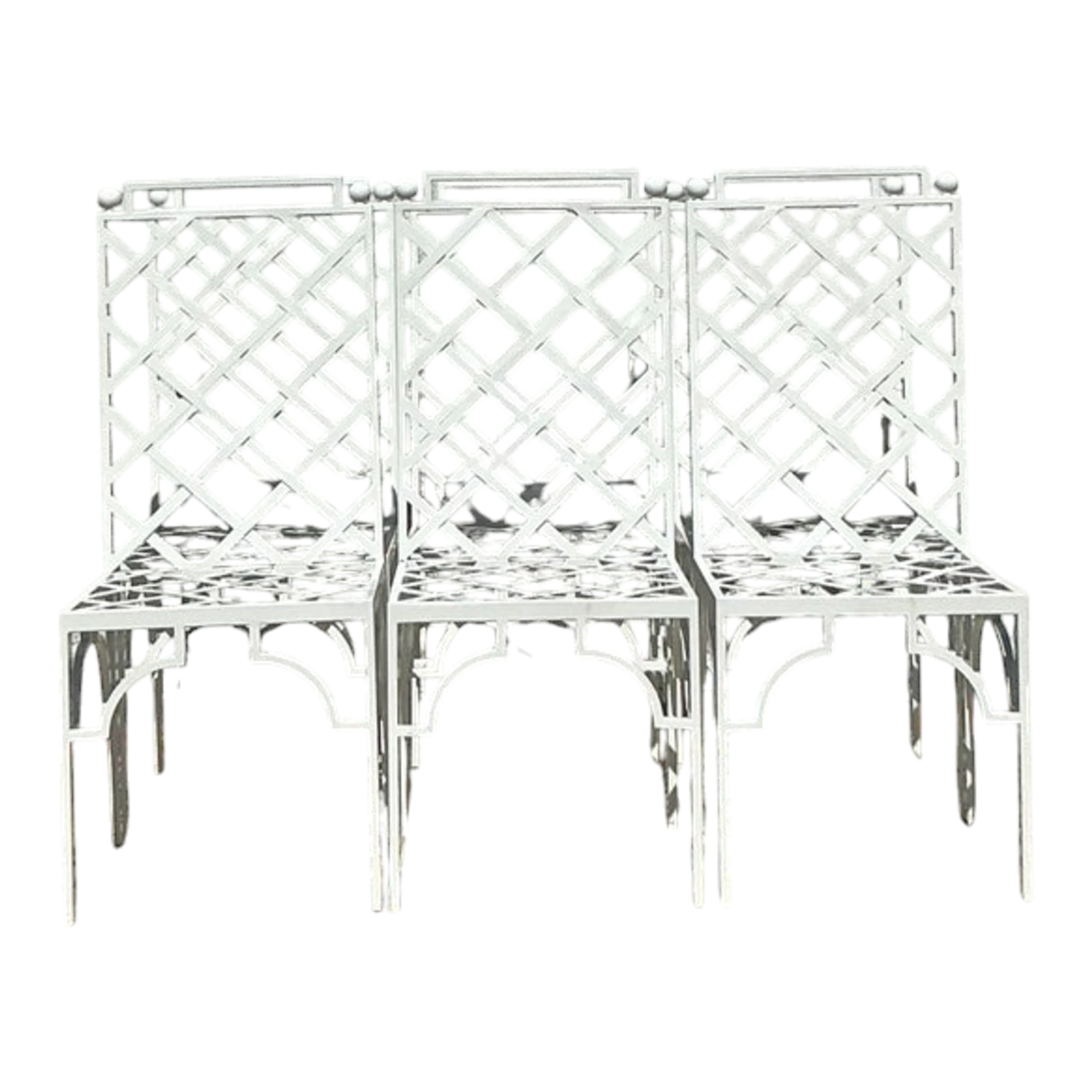Vintage Coastal Powder Coated Steel Dining Chairs - Set of 6 — additional photo 1