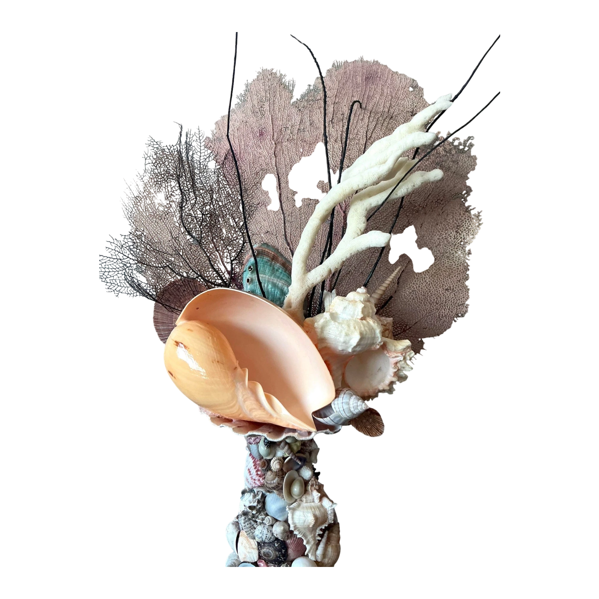 Vintage Coastal Shell Totem