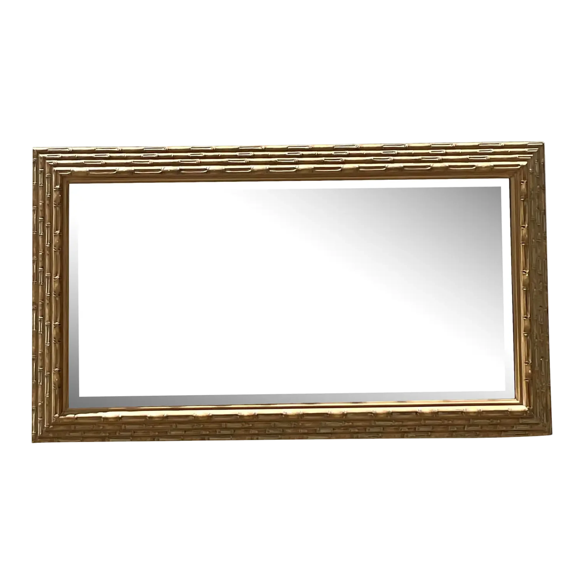 Vintage Coastal Stacked Bamboo Horizontal Mirror