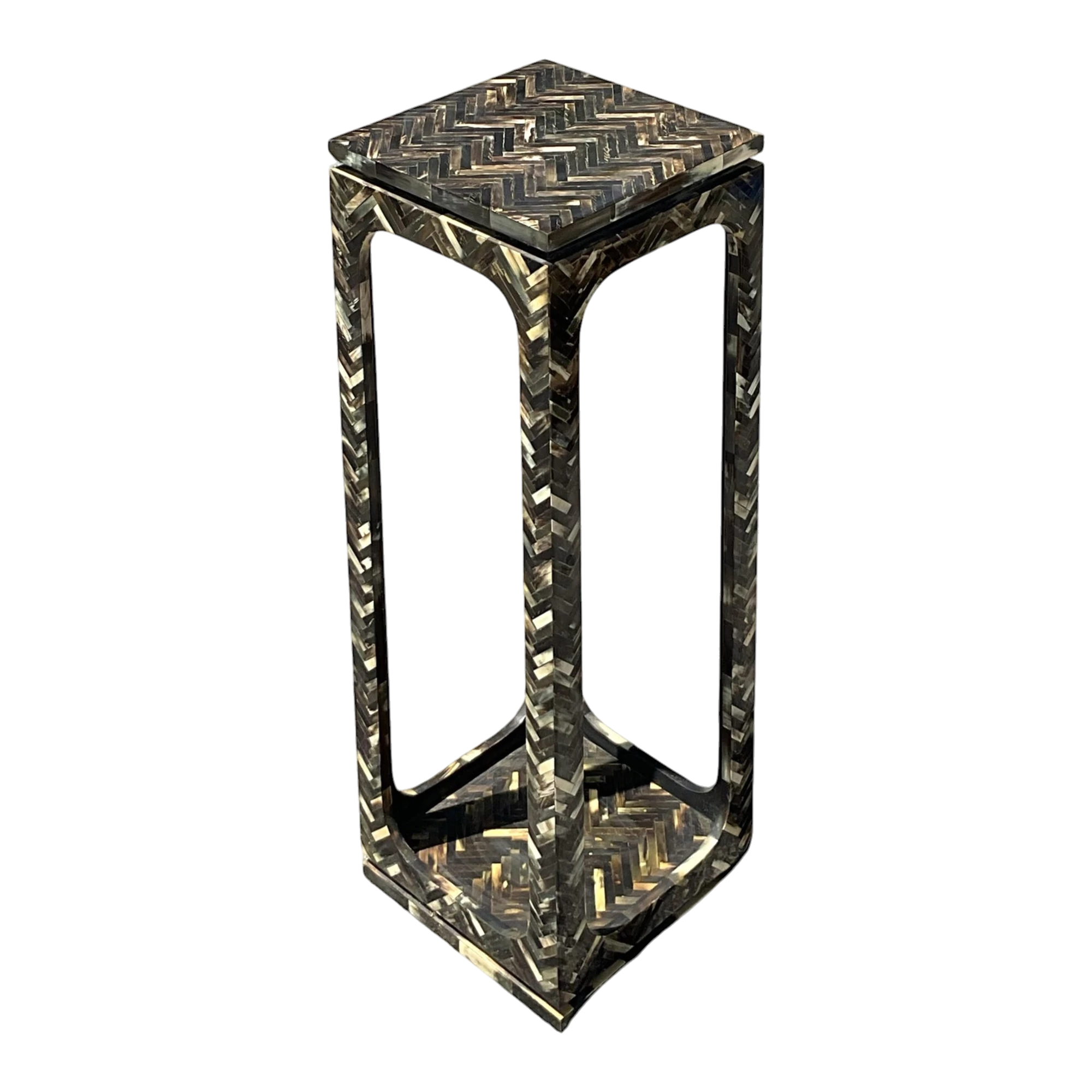 Vintage Coastal Tessellated Horn Pedestal