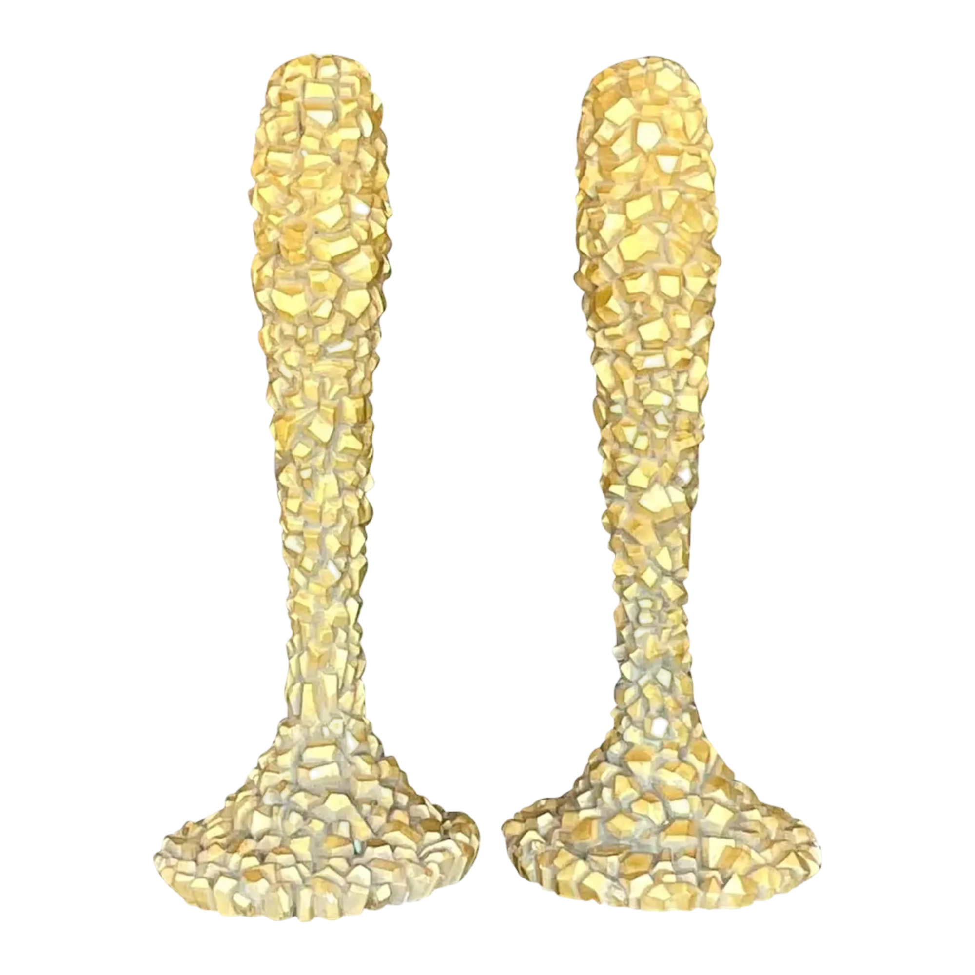 Vintage Coastal Textured Candlesticks After Nancy Corzine - a Pair