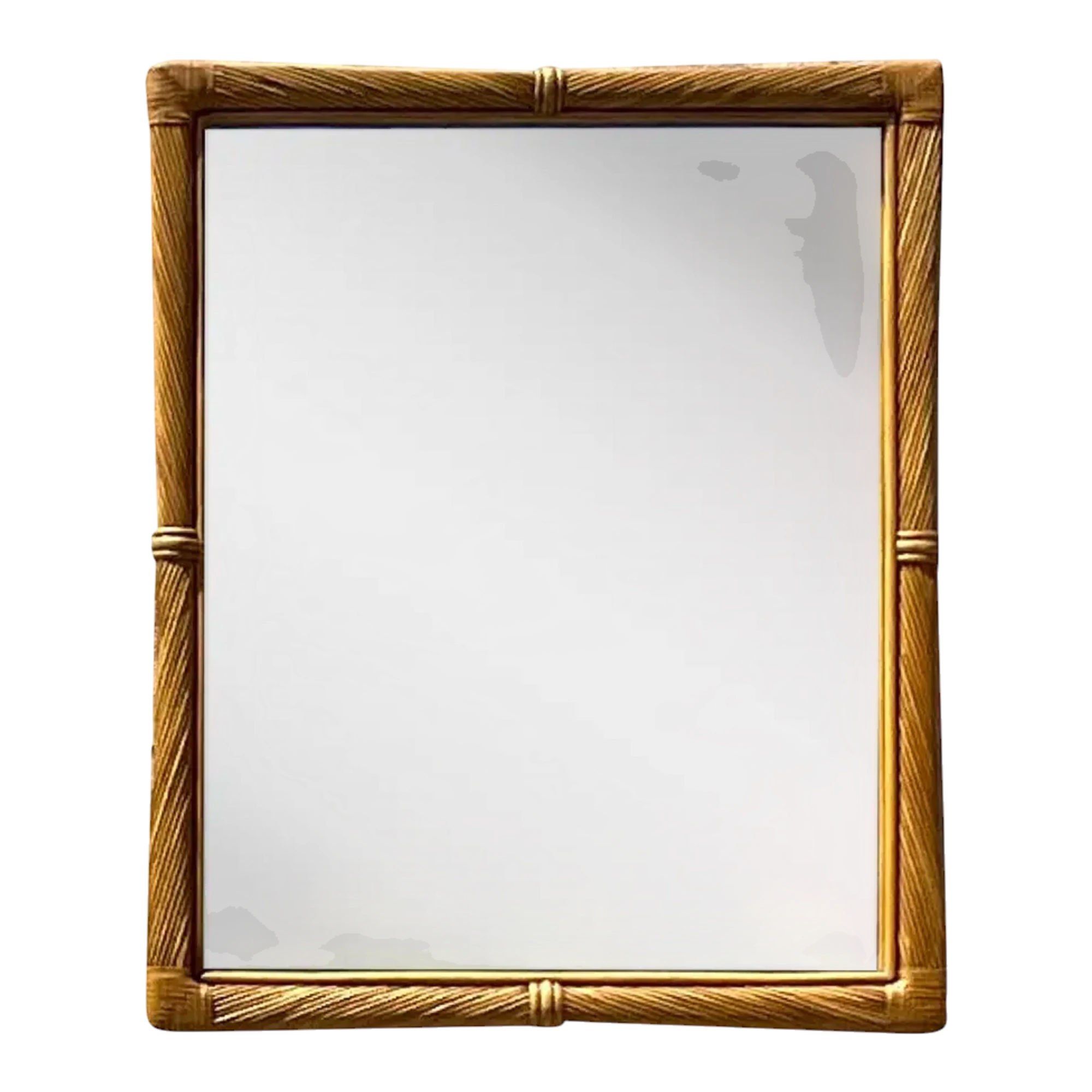 Vintage Coastal Twisted Pencil Reed Mirror