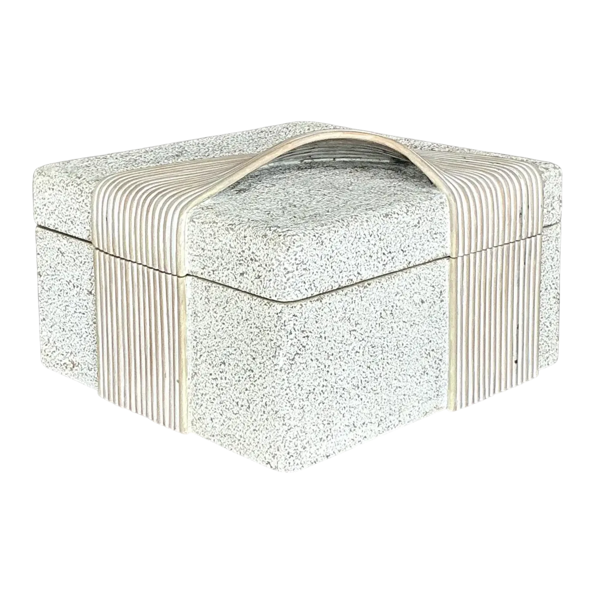 Vintage Coastal Washed Pencil Reed Band Box