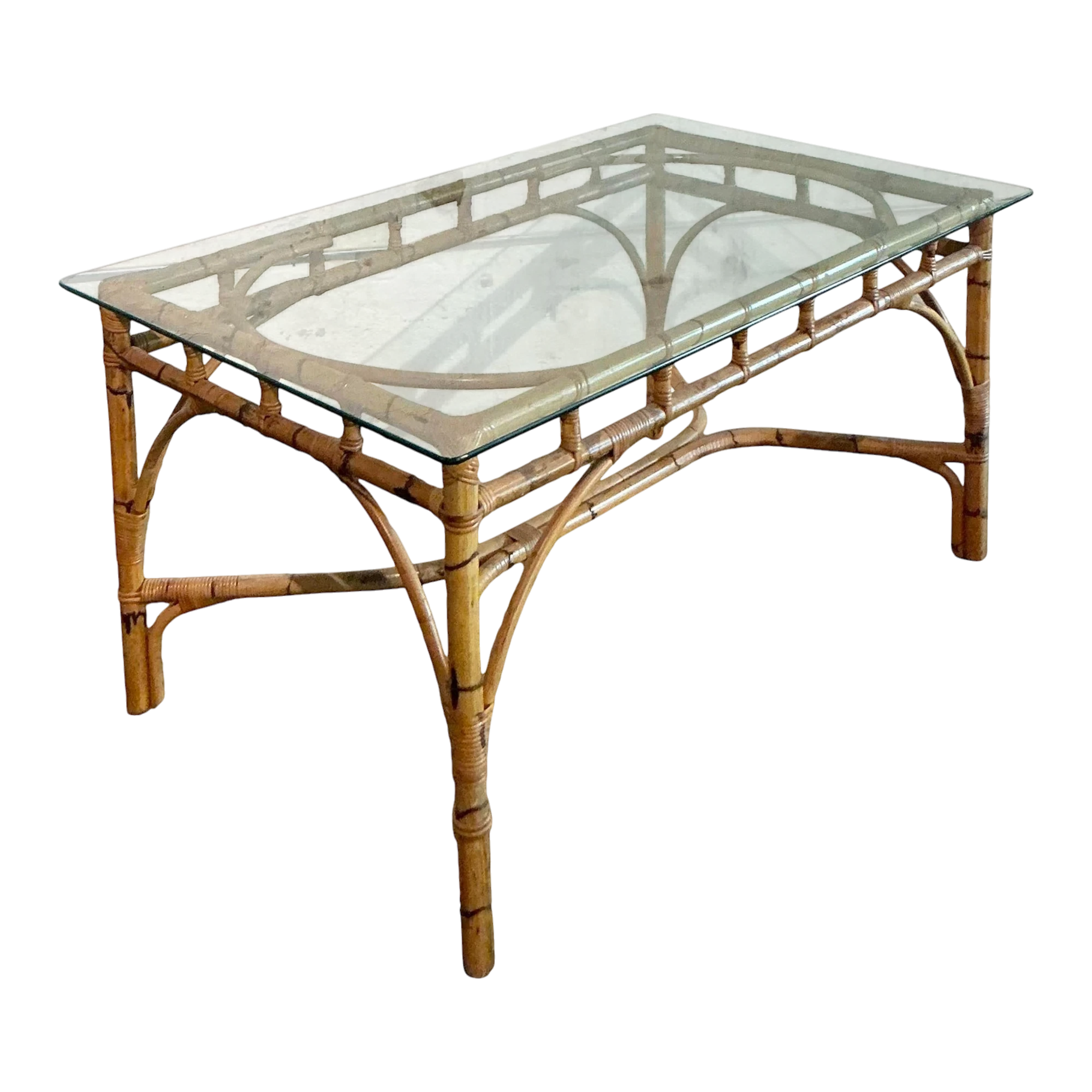 Vintage Coastal Wrapped Bamboo Dining Table