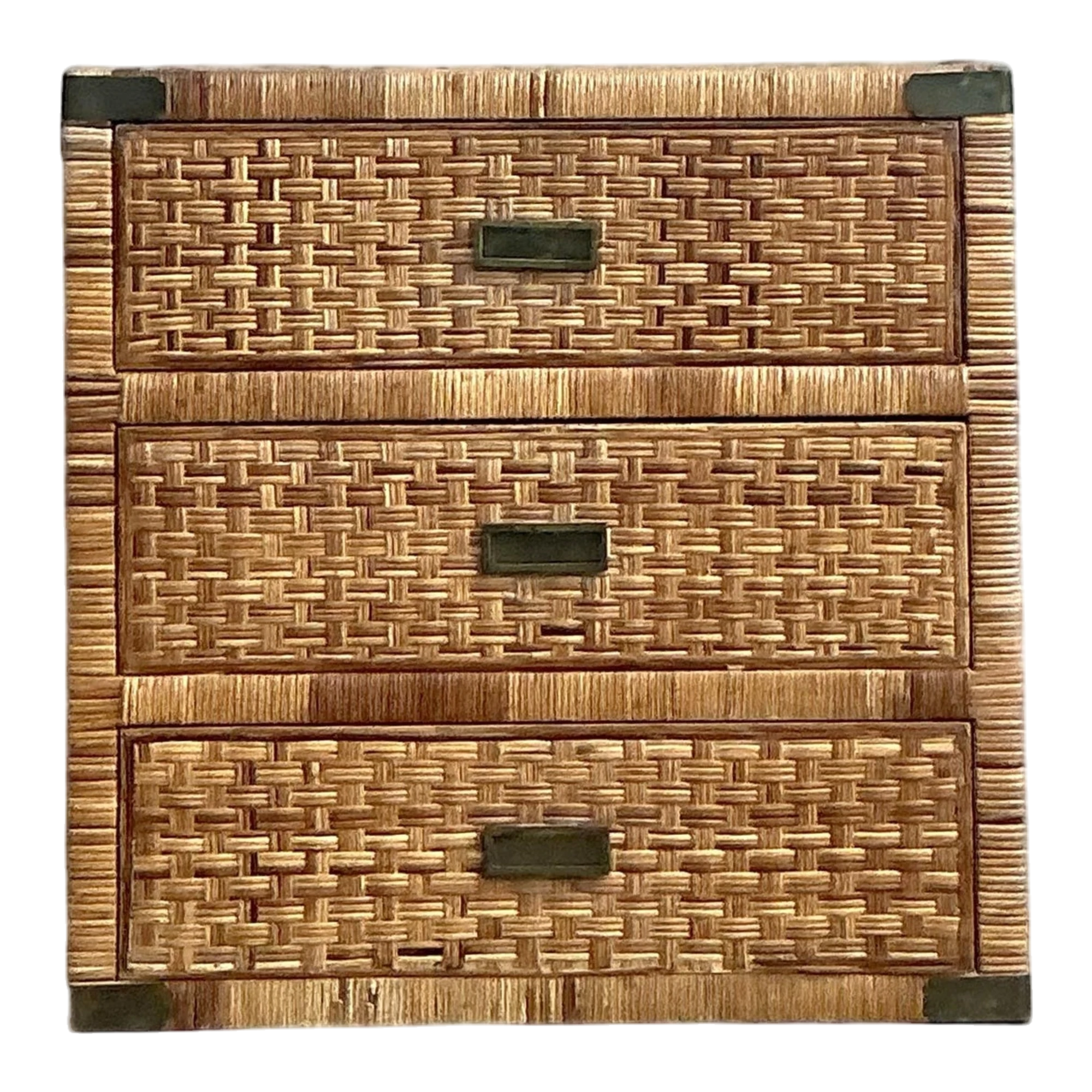 Vintage Coastal Wrapped Rattan Chest of Drawers