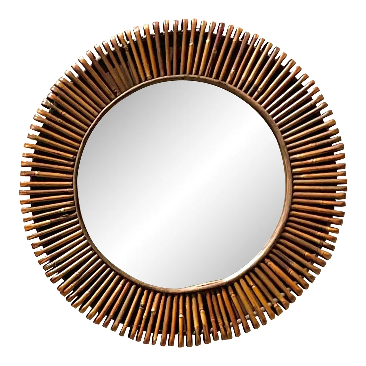Vintage Coastal Wrapped Rattan Mirror