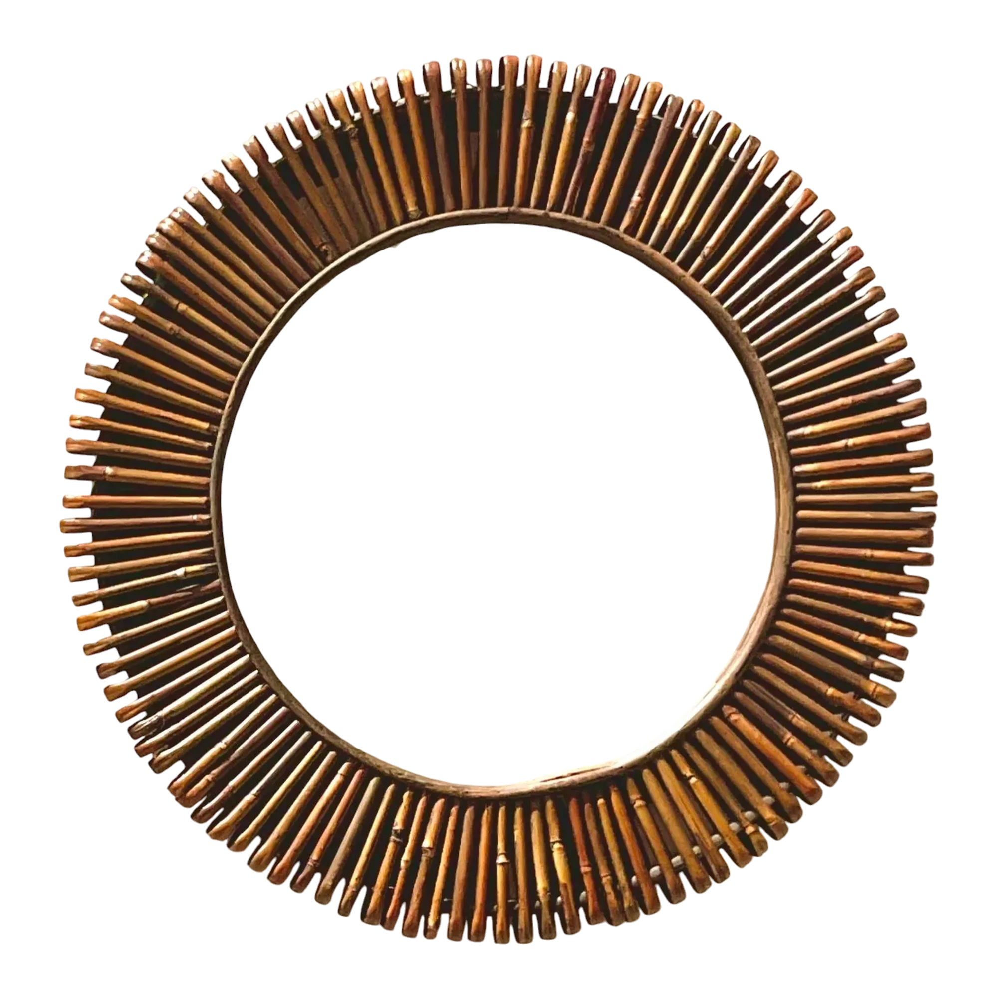 Vintage Coastal Wrapped Rattan Mirror