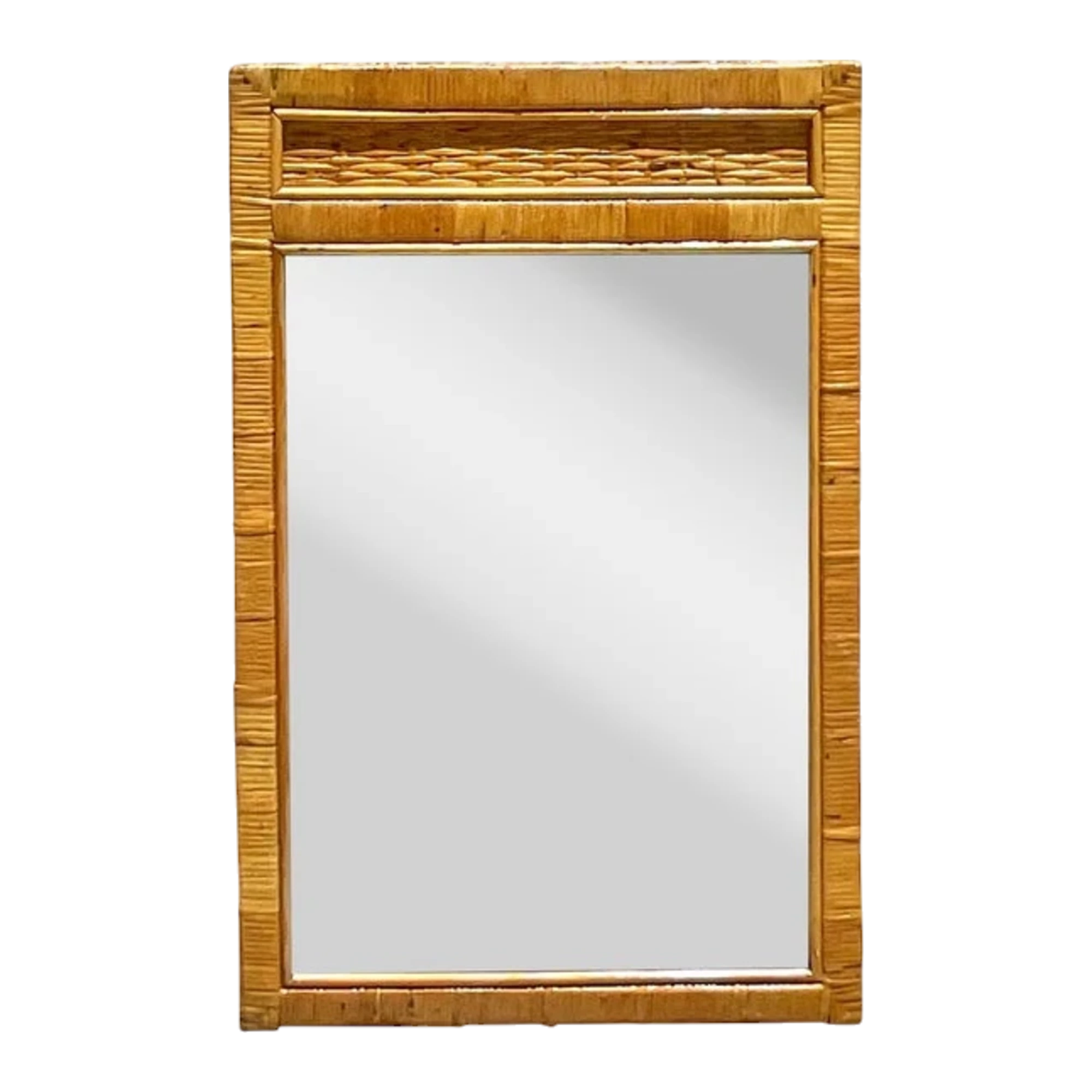Vintage Coastal Wrapped Rattan Wall Mirror