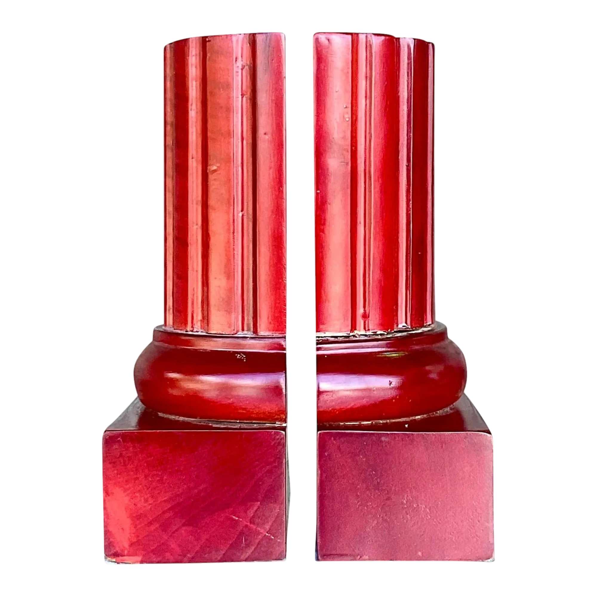 Vintage Contemporary Carved Column Bookends- a Pair — additional photo 1