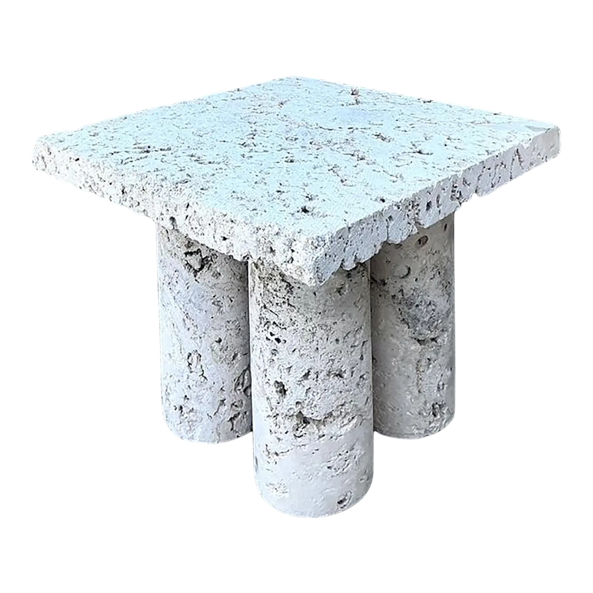 Vintage Coquina Stone Side Table