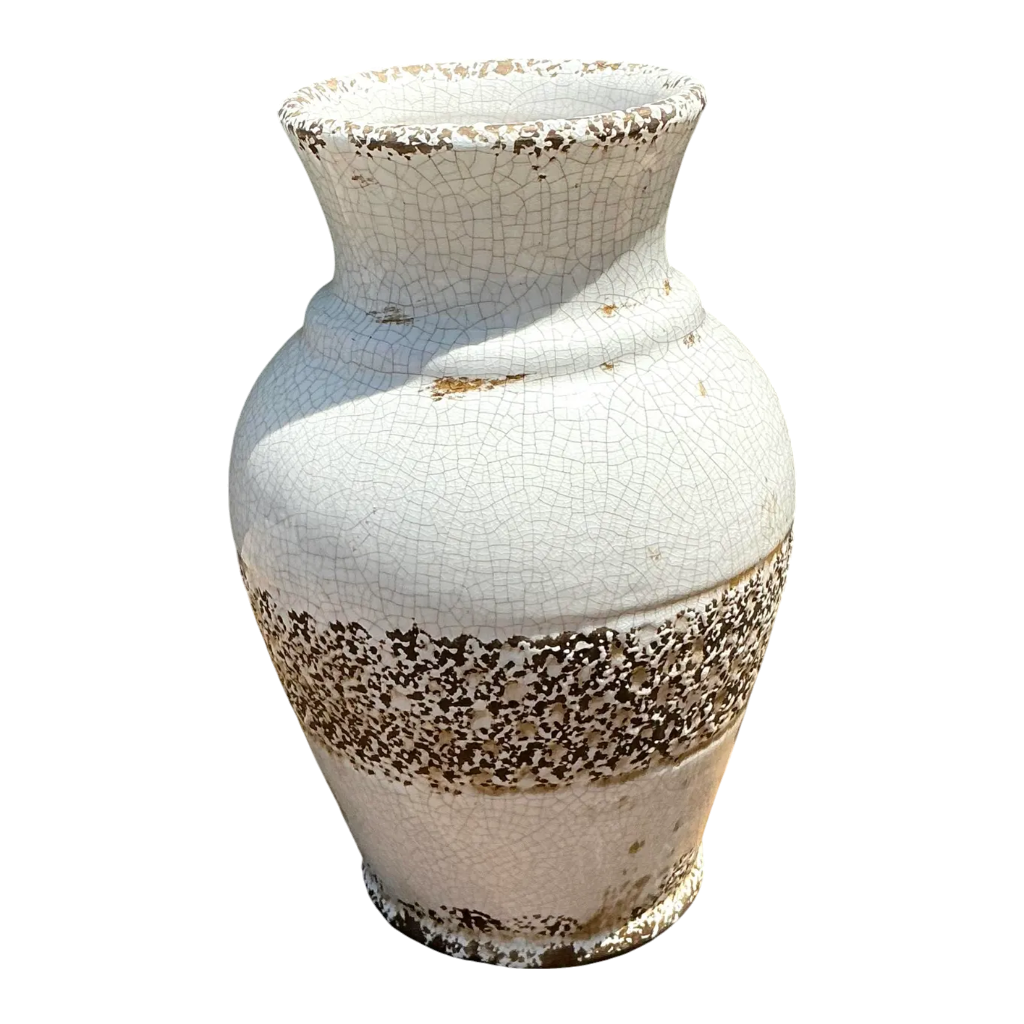 Vintage Crackle Glazed Ceramic Vase