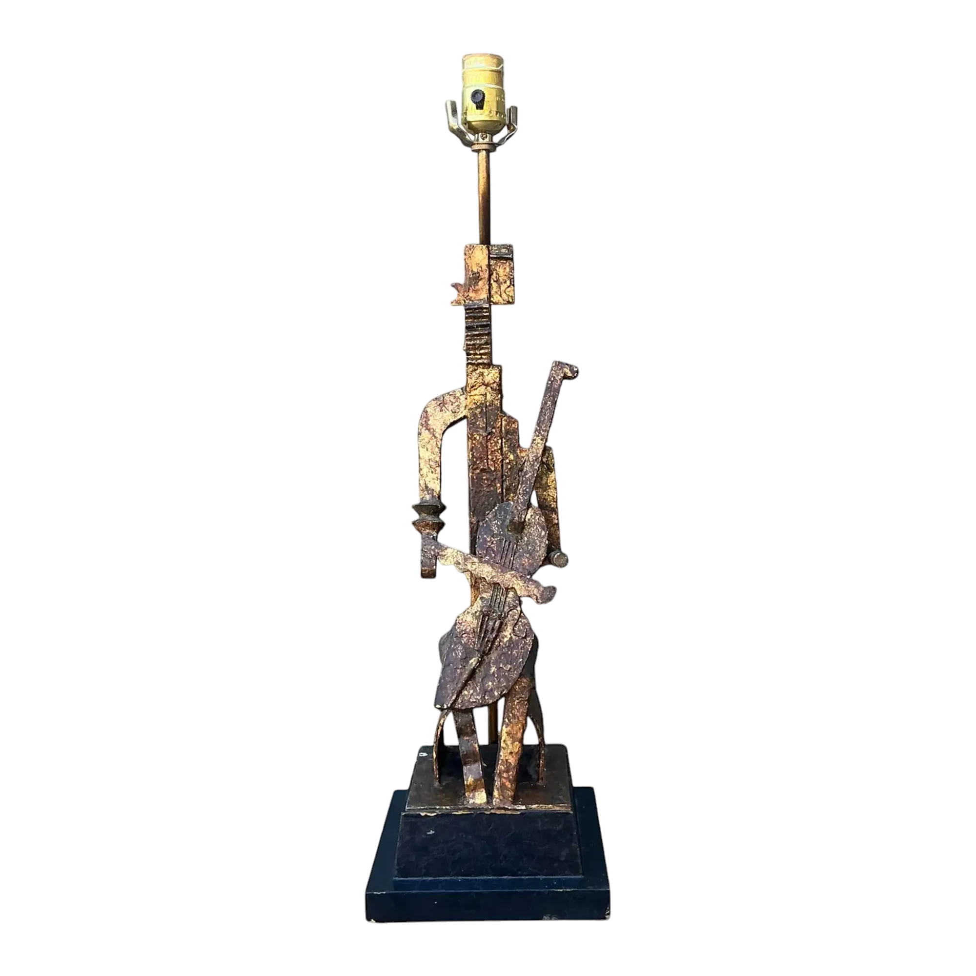 Vintage Cubist Figural Lamp