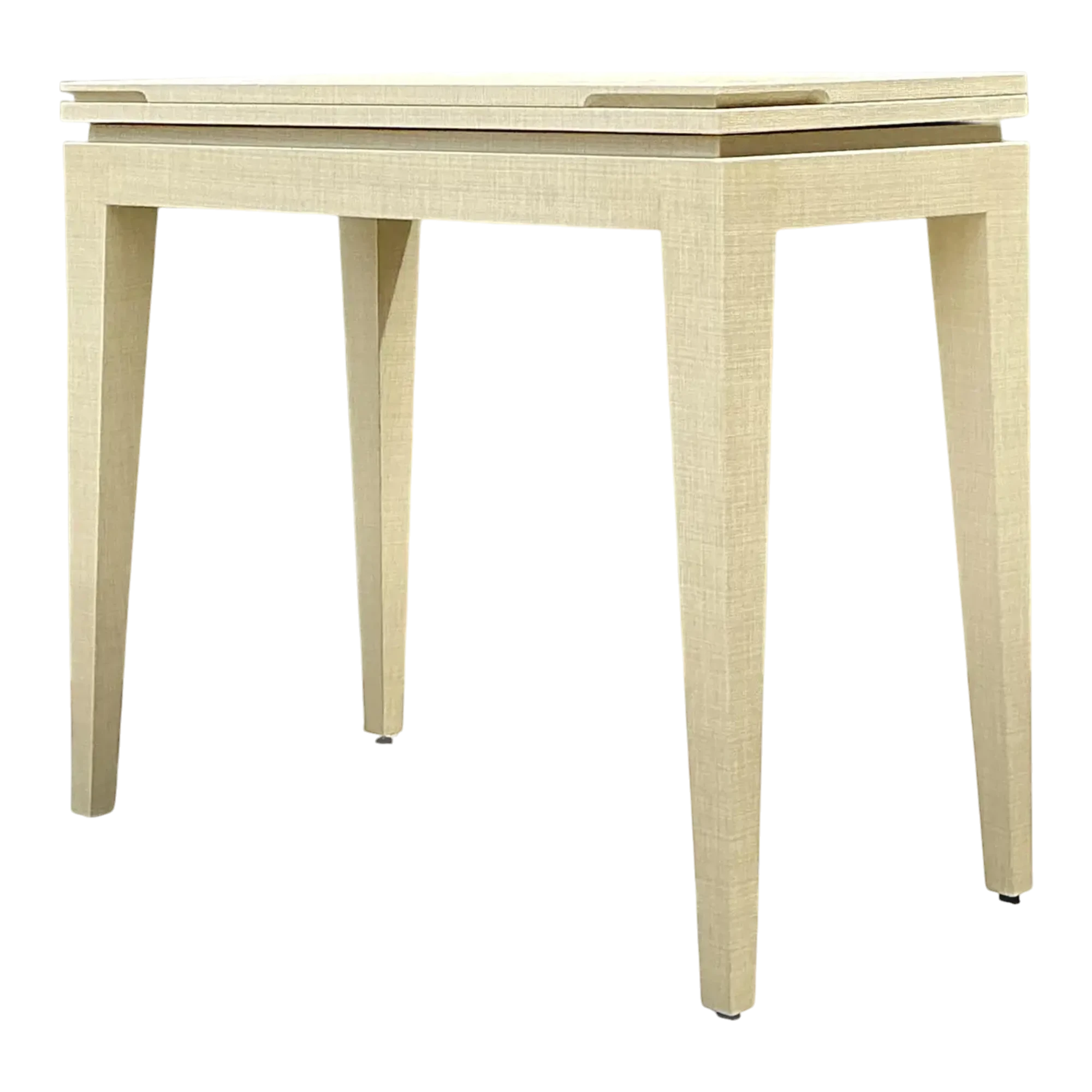 Vintage Custom Built Grasscloth Extendable Console/Game Table