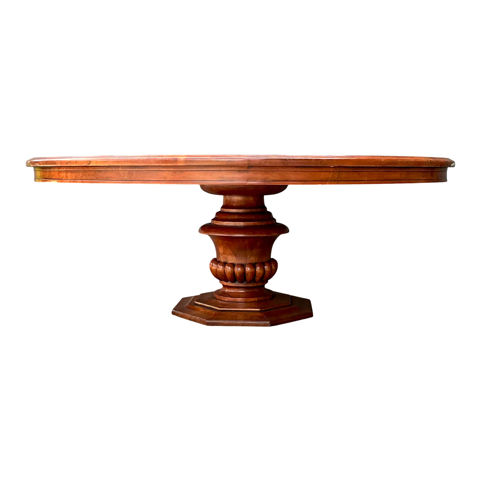 Vintage Custom Monumental Carved Pedestal Dining Table — additional photo 1