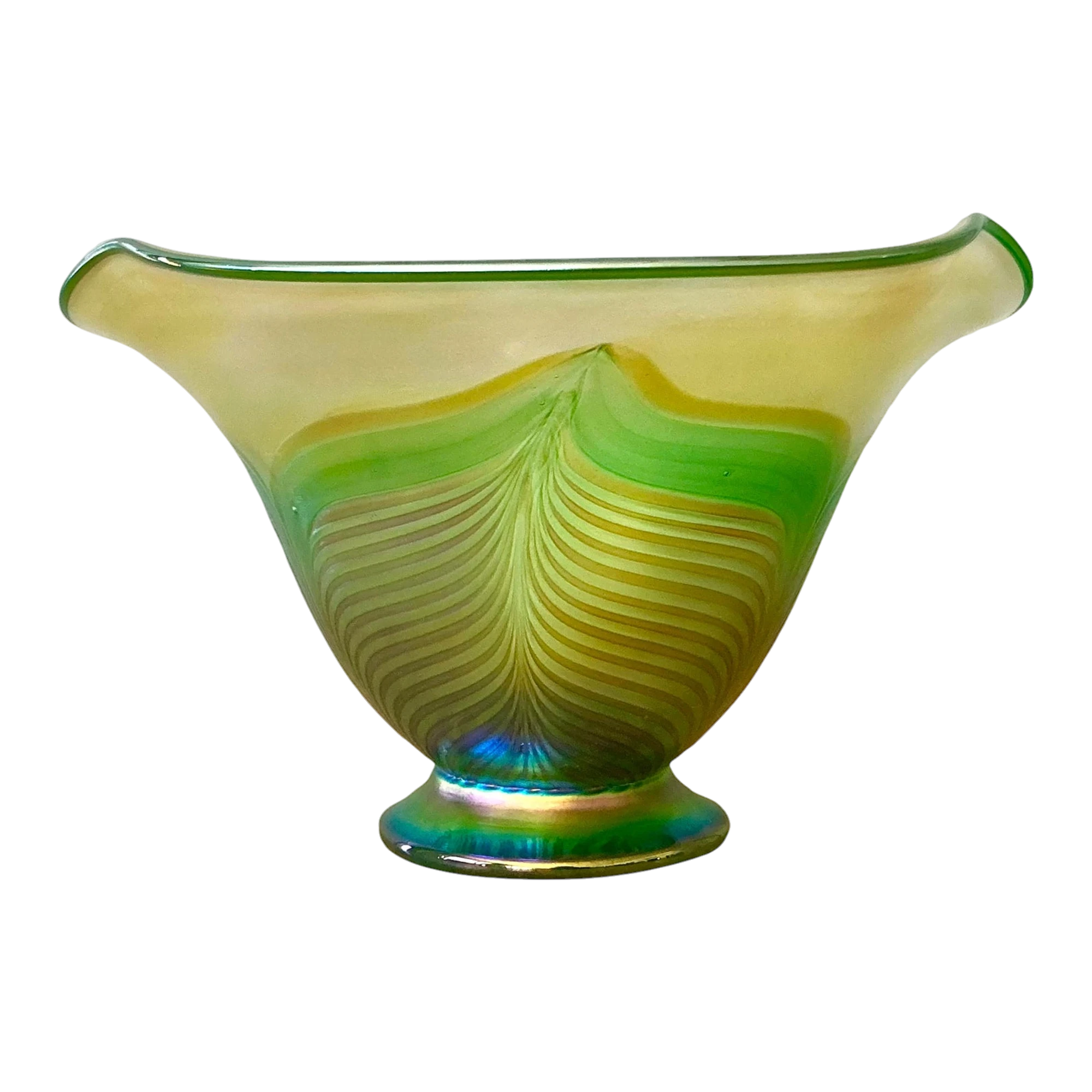 Vintage Czech Fusion Z Art Glass Bowl