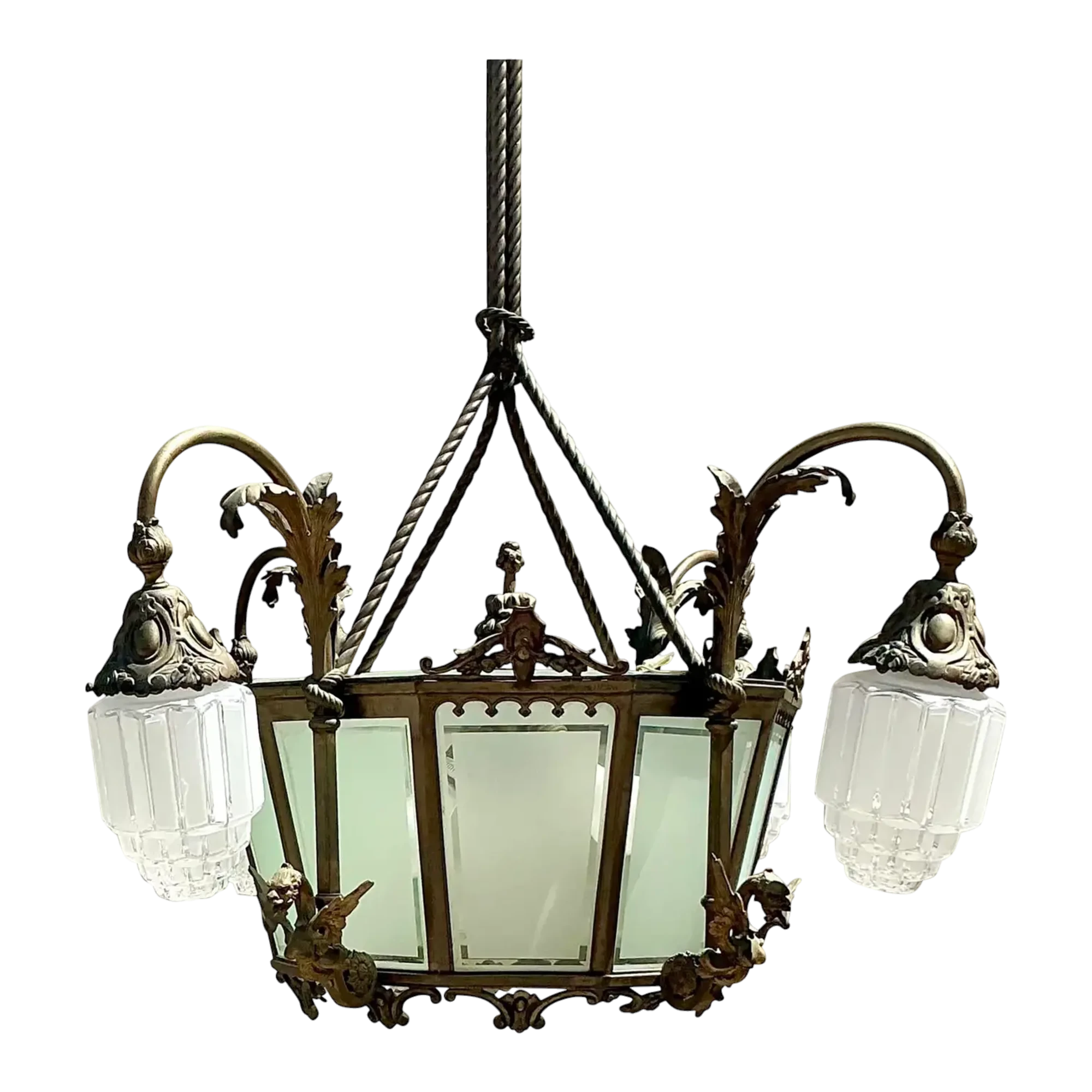 Vintage Deco Bronze Dragon Chandelier — additional photo 1