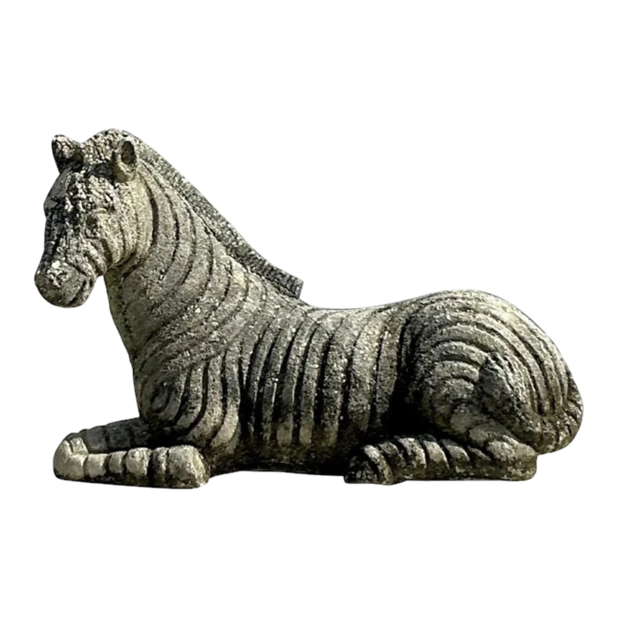 Vintage Distressed Cast Concrete Zebra