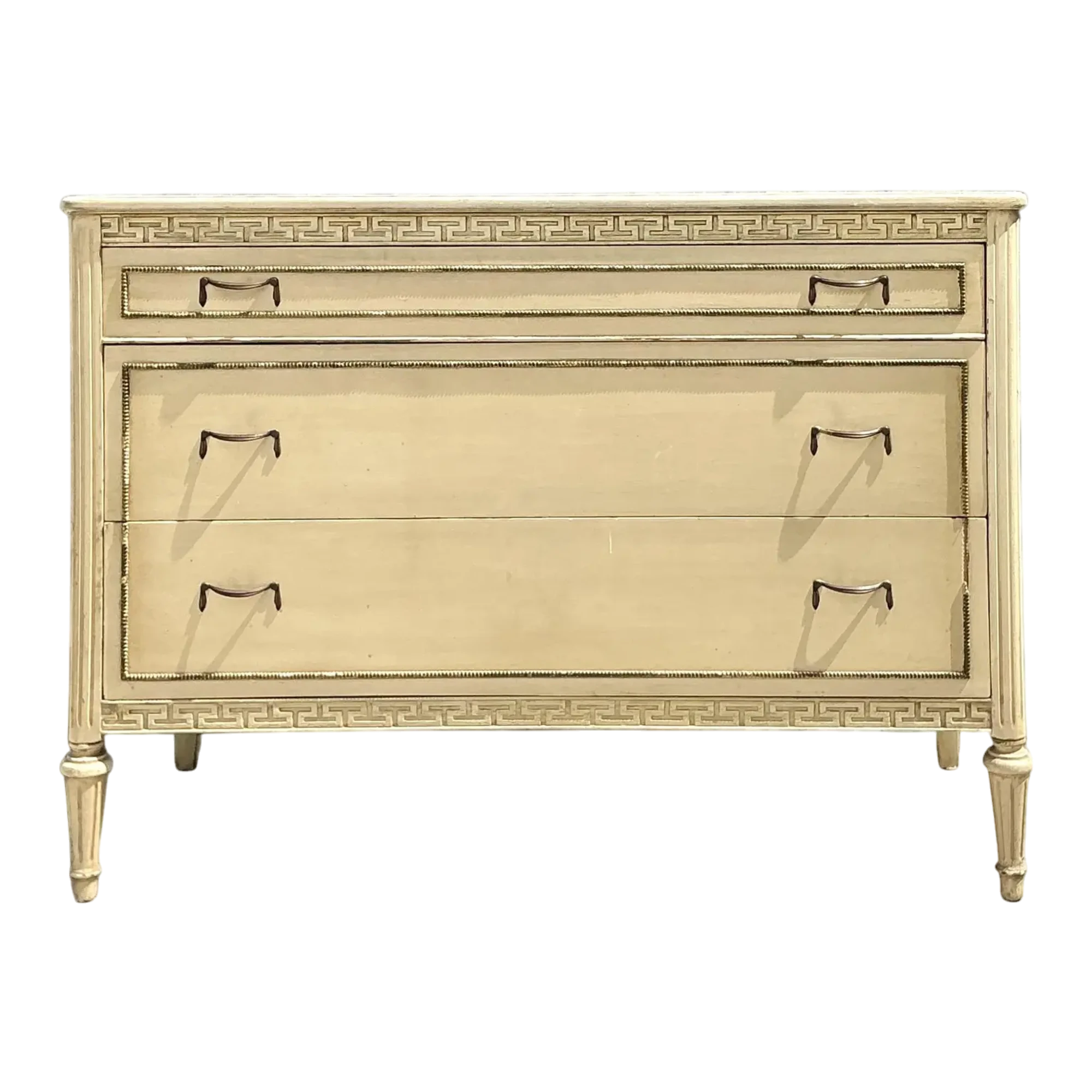 Vintage Distressed Greek Key Chest of Drawers