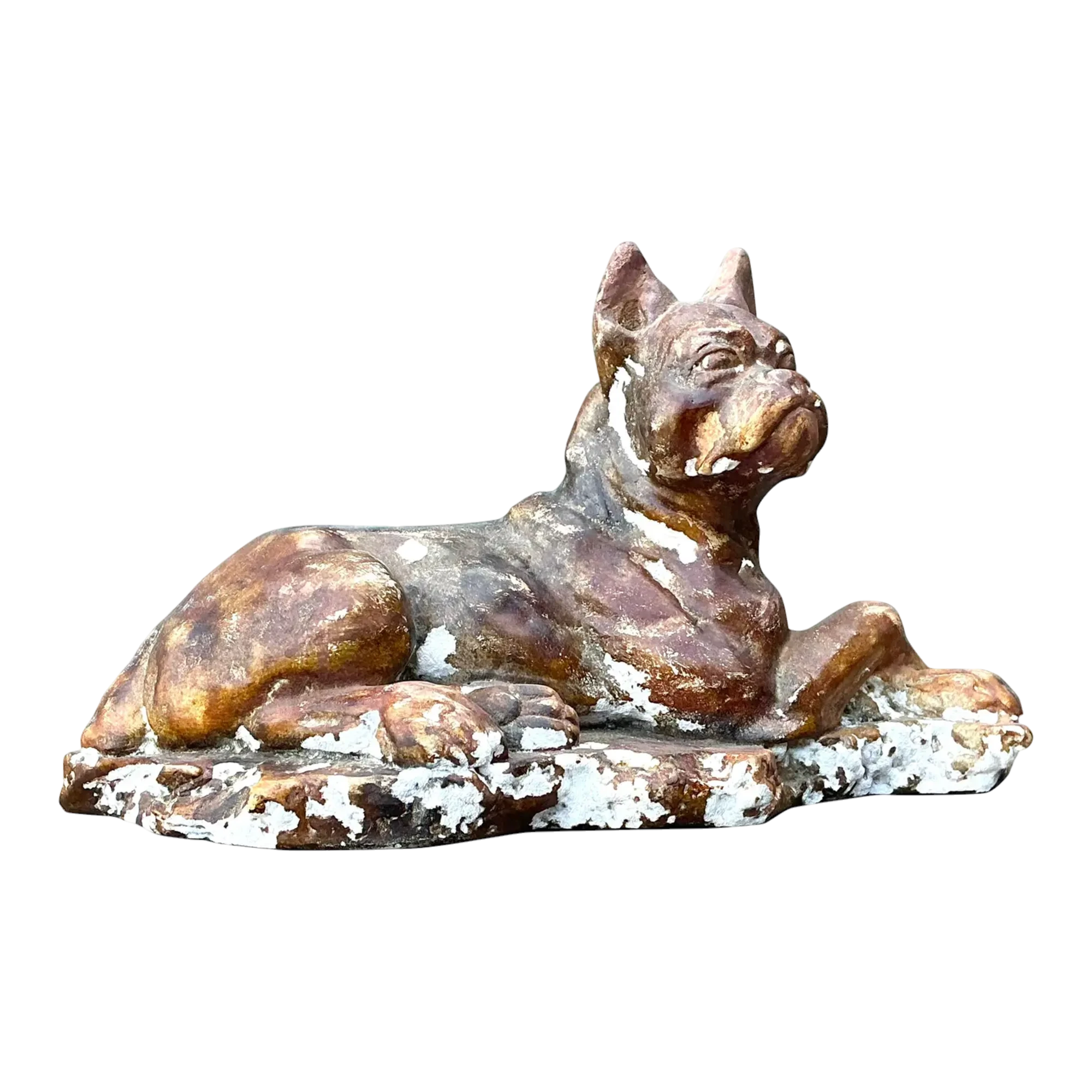 Vintage Distressed Plaster Dog