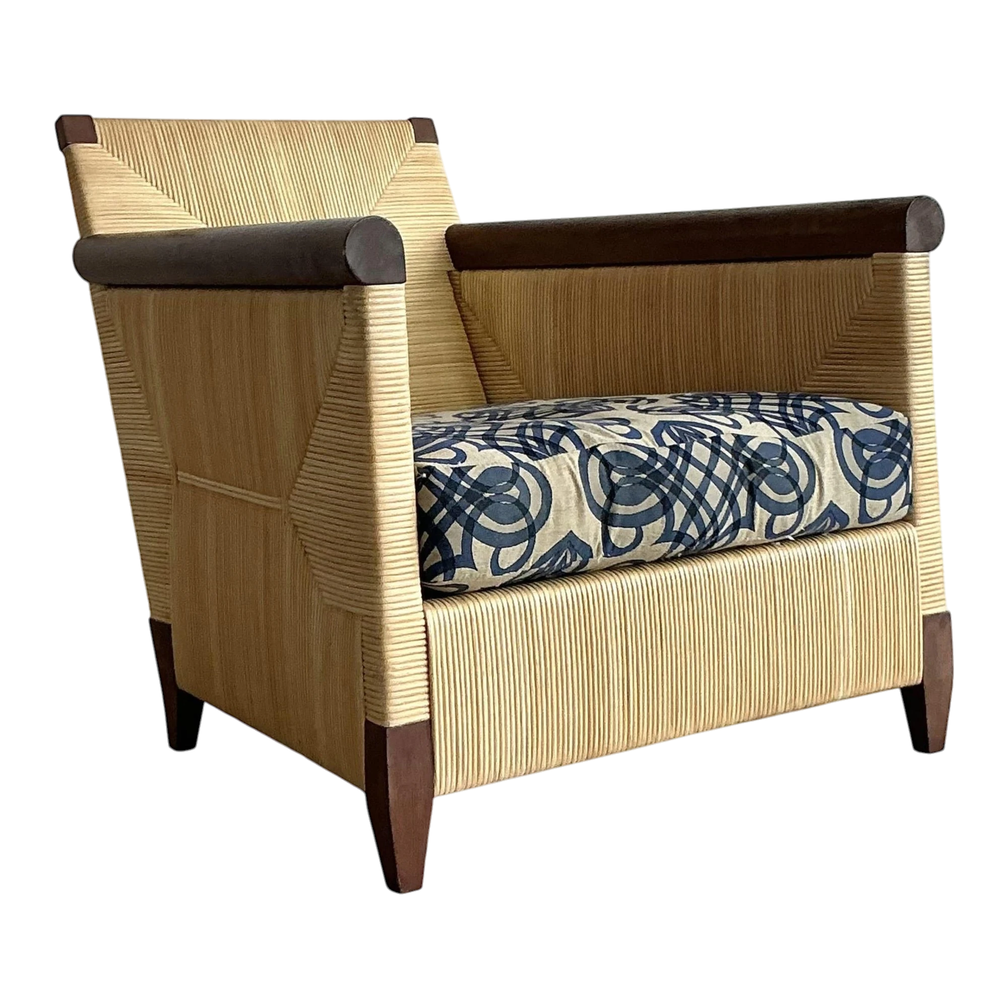 Vintage Donghia “Merbau” Woven Rattan Lounge Chair