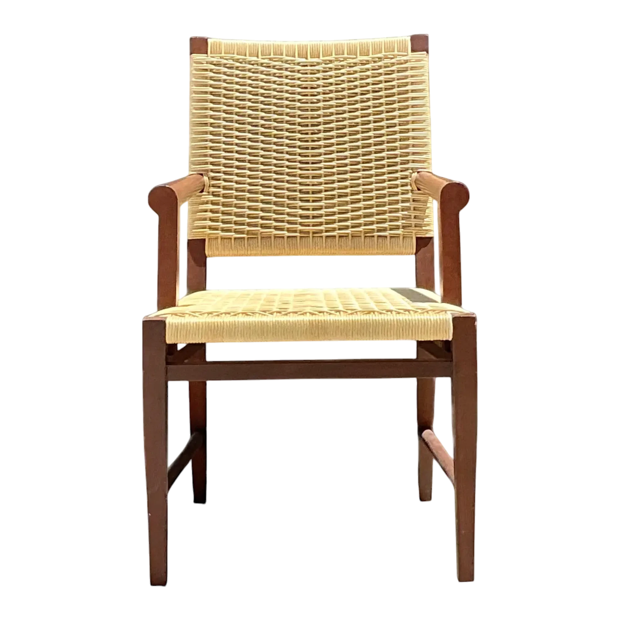 Vintage Donghia Woven Rattan “Merbau” Arm Chair