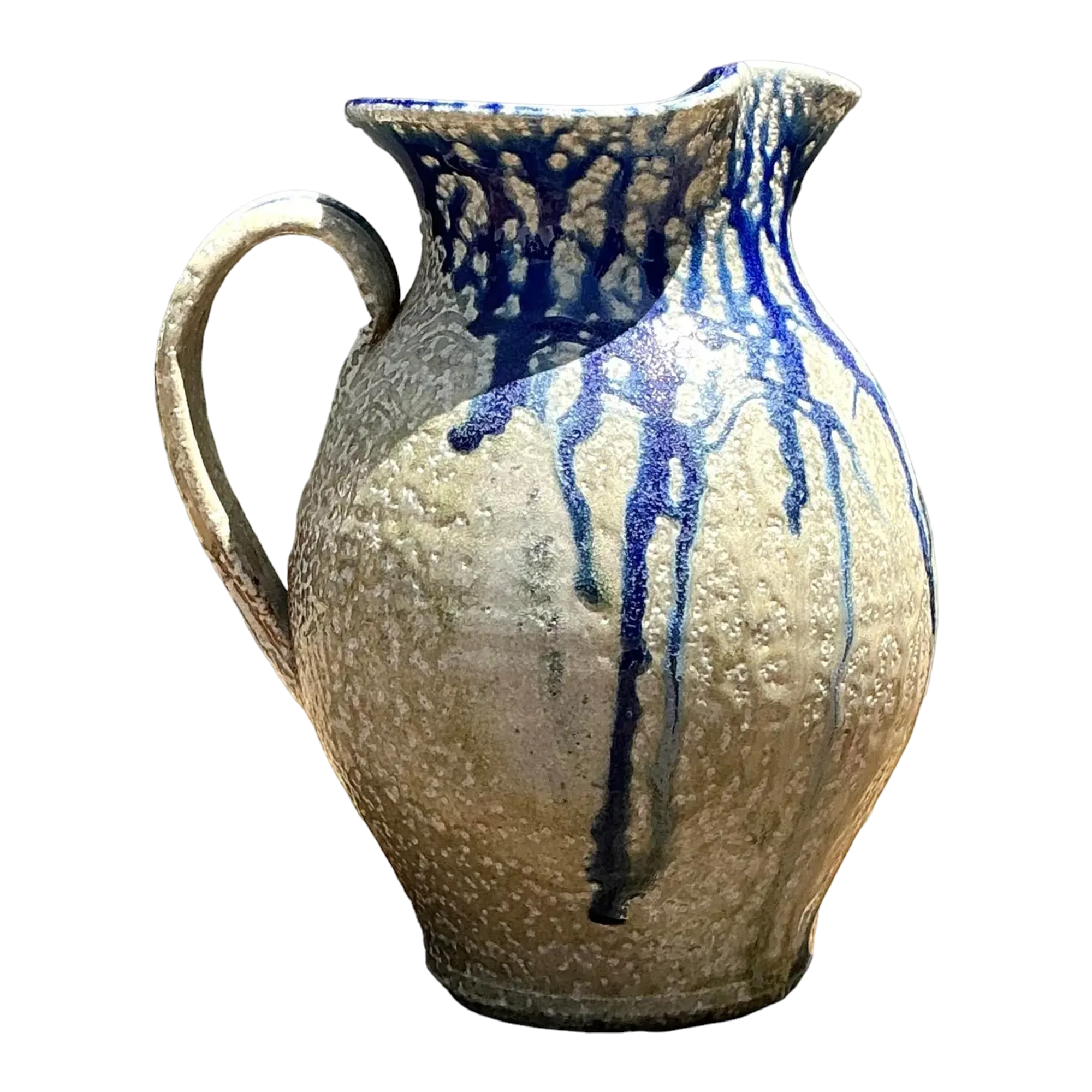 Vintage Drip Glazed Ceramic Pitcher