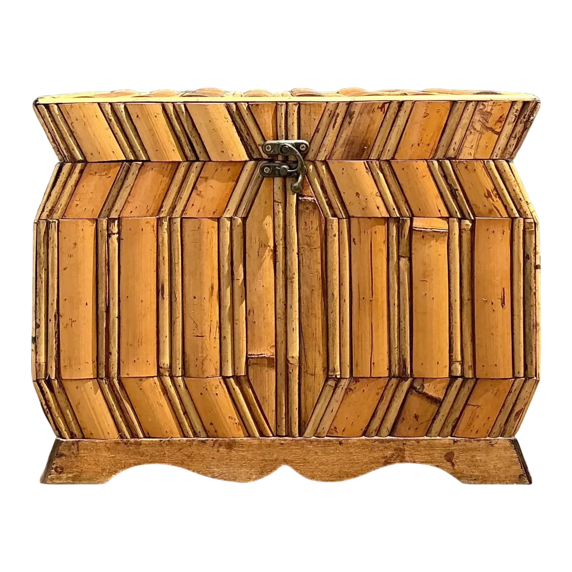 Vintage Faceted Rattan Box