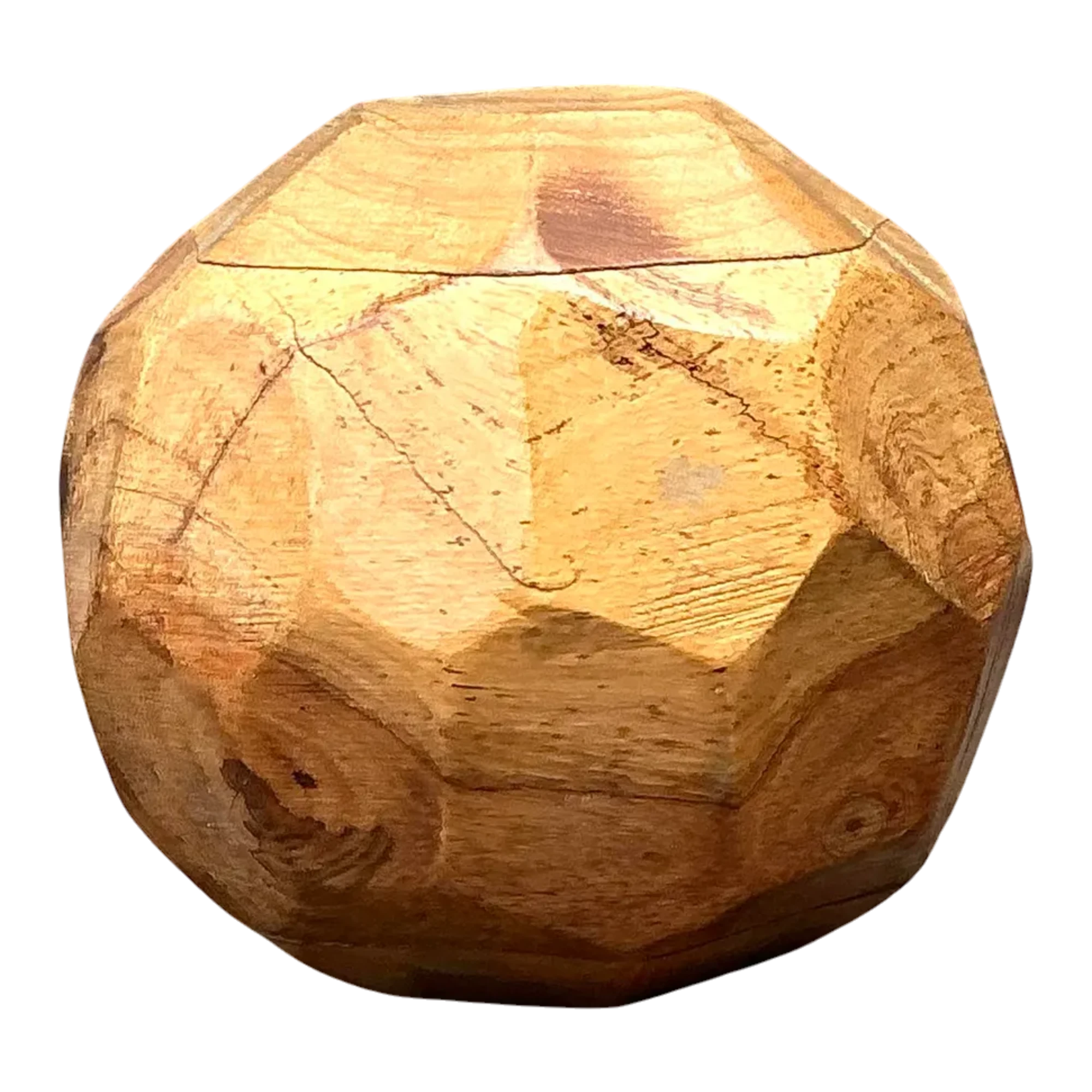 Vintage Faceted Wood Sphere
