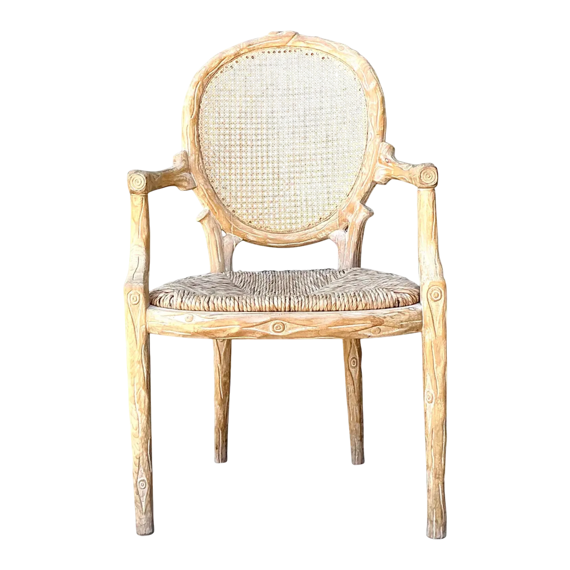 Vintage Faux Bois Arm Chair