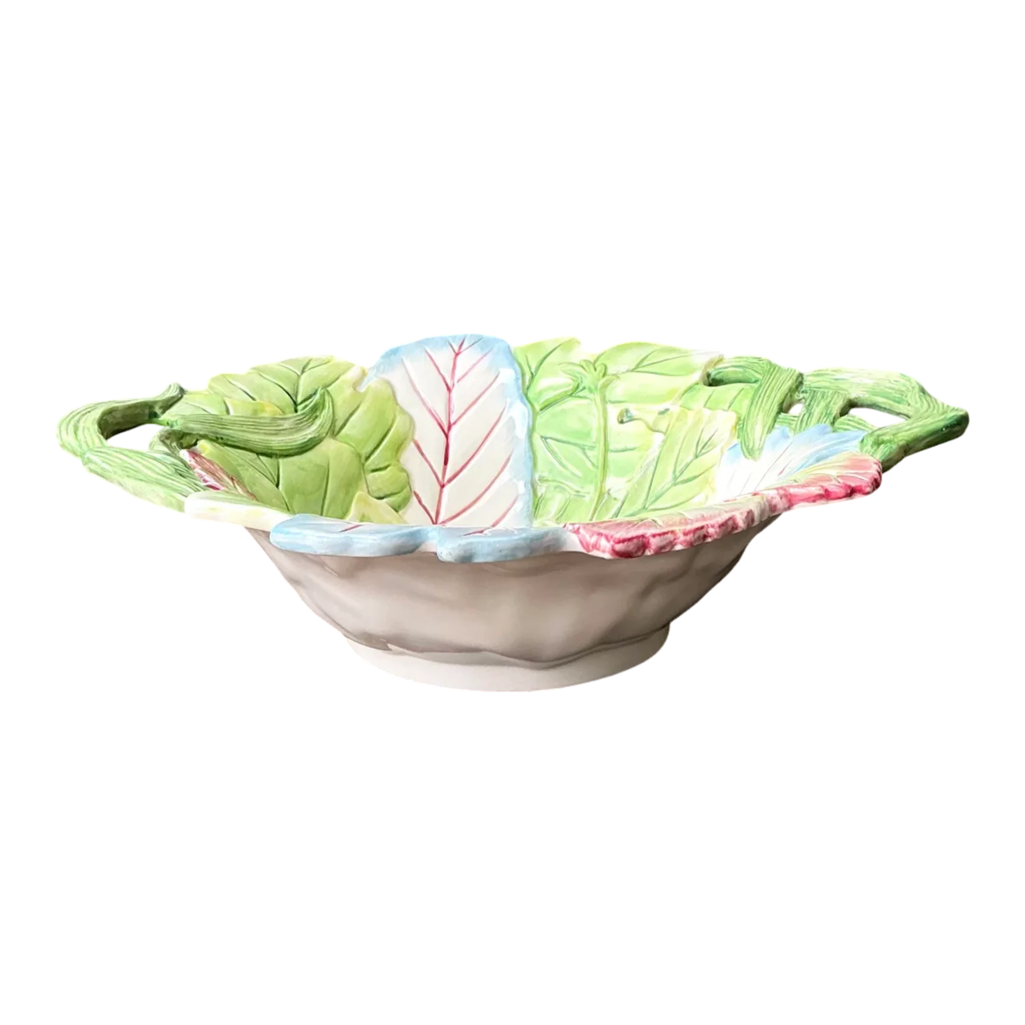 Vintage Fitz and Floyd Glazed Ceramic Leaf Bowl
