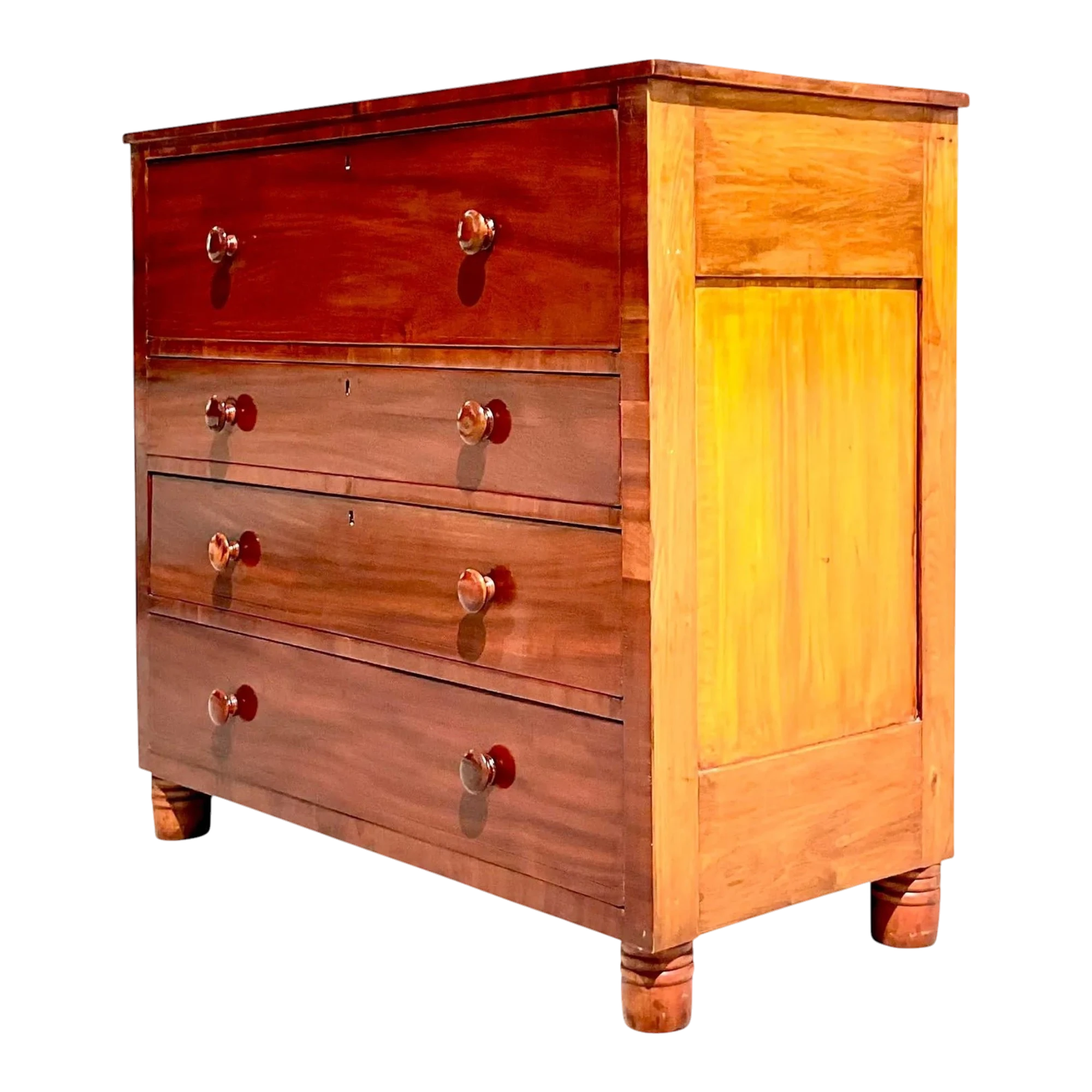 Vintage Flame Mahogany Four-Drawer Chest