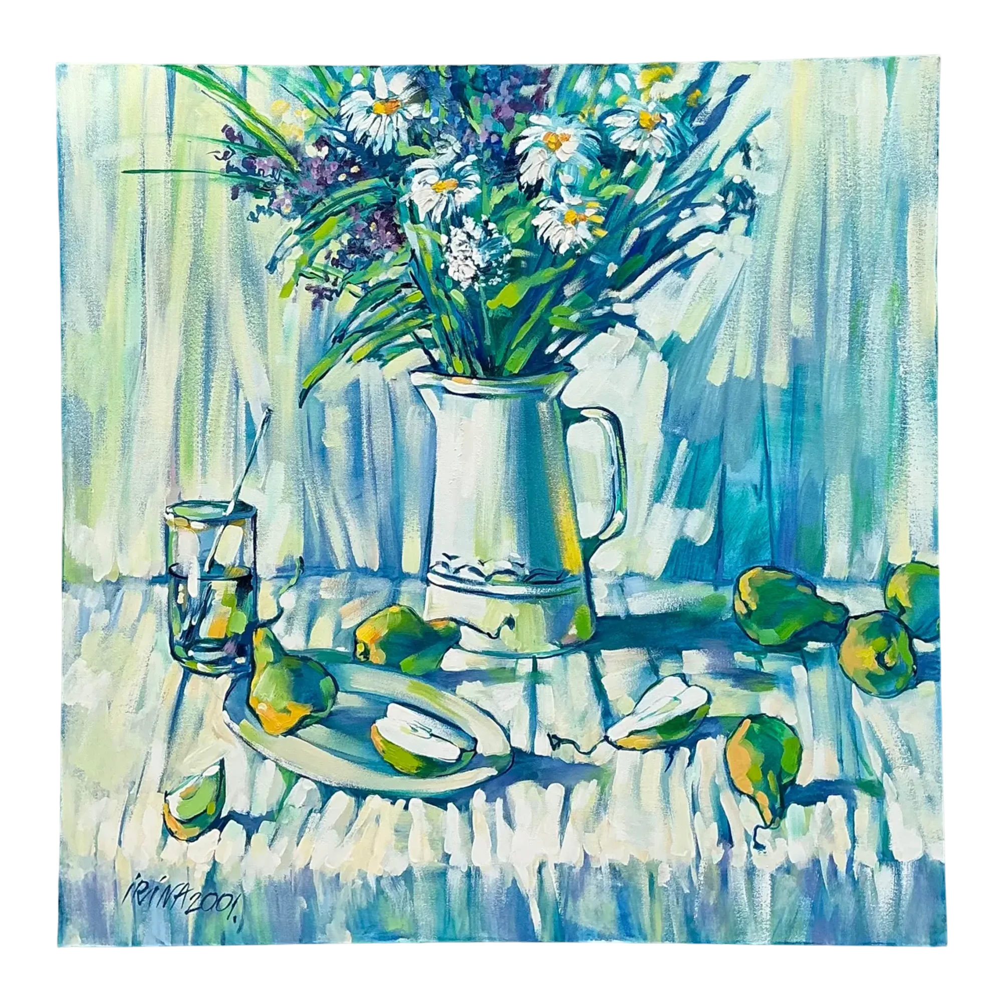 Vintage Floral Original Oil Painting on Canvas