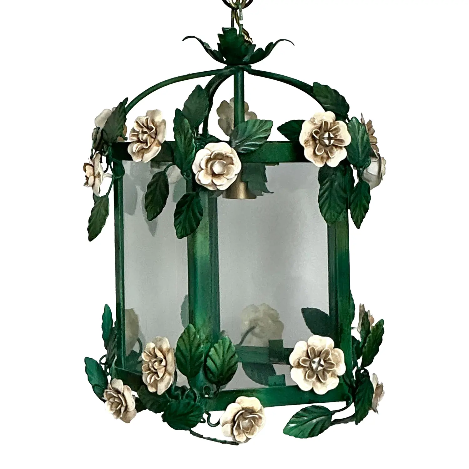 Vintage Floral Tole Lantern