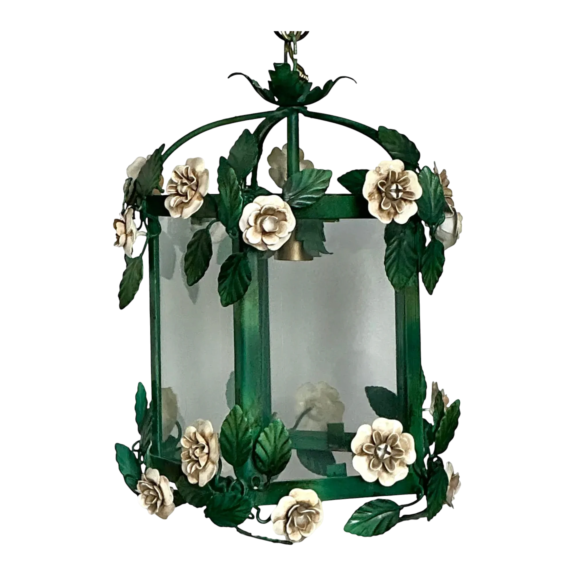 Vintage Floral Tole Lantern