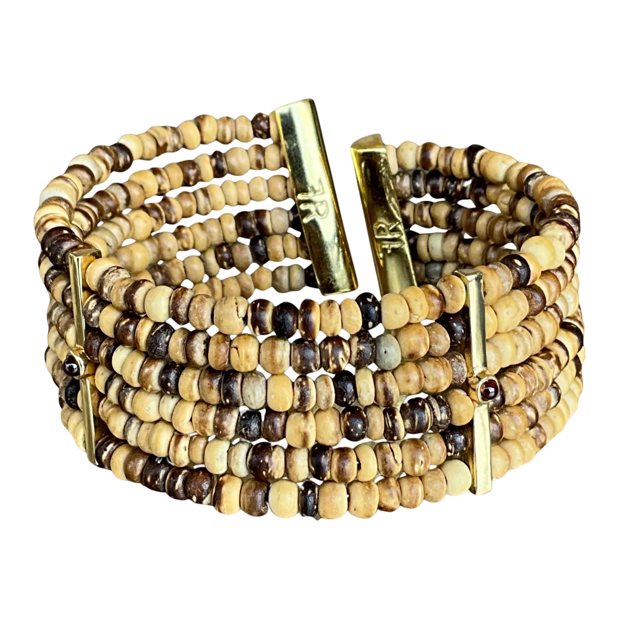 Vintage FR Coconut Beaded Bracelet