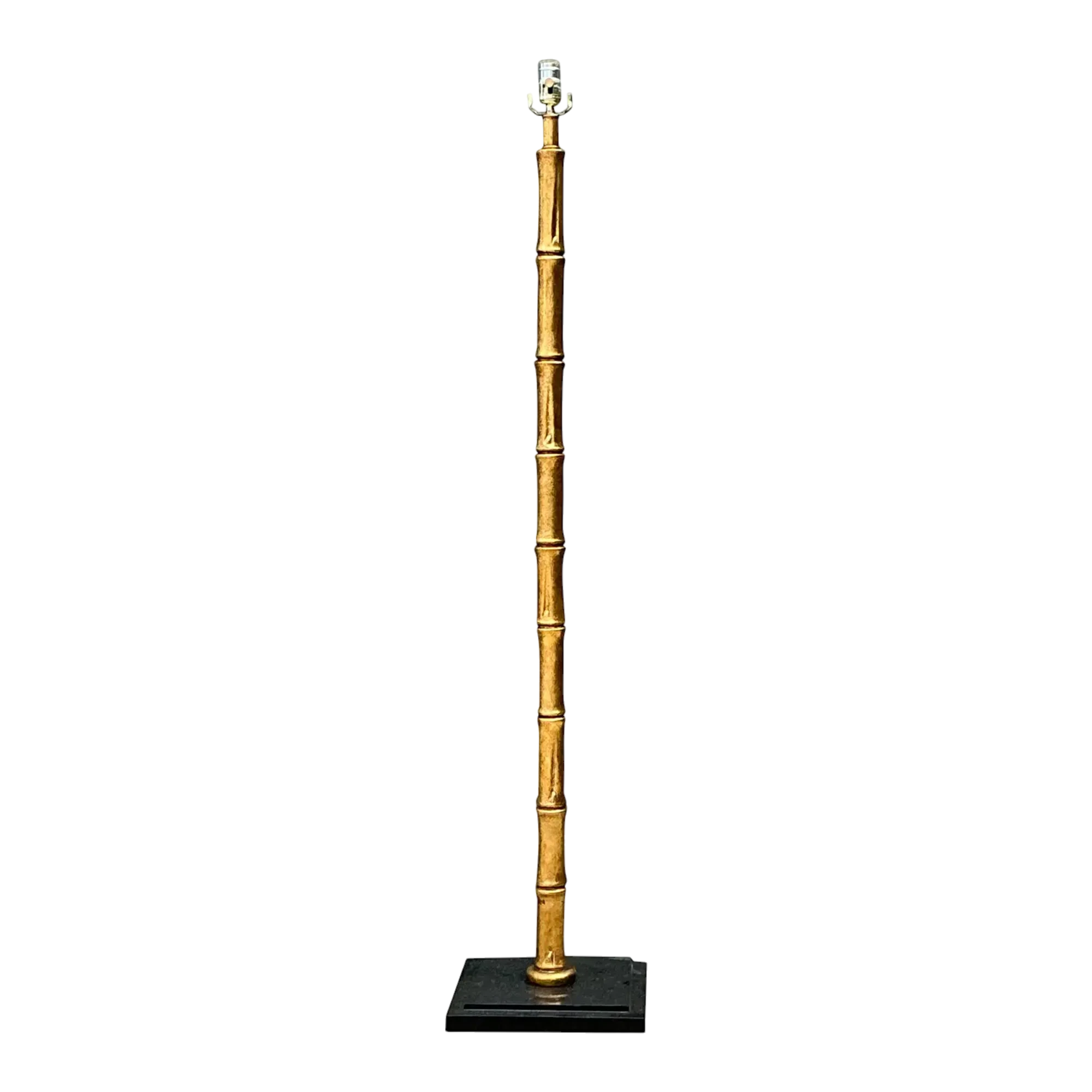 Vintage Gilt Bamboo Floor Lamp