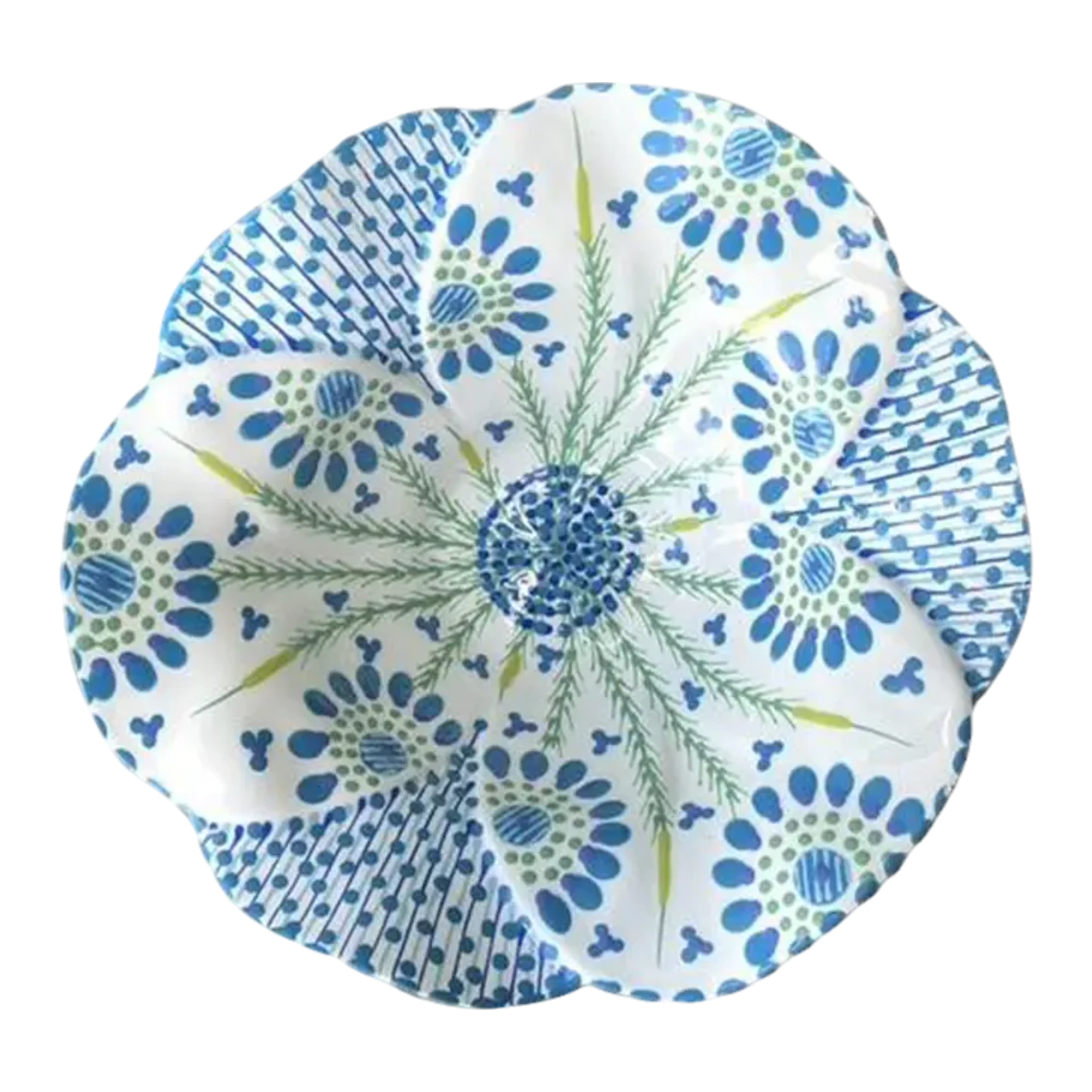 Vintage Glazed Ceramic Hand Painted Bowl