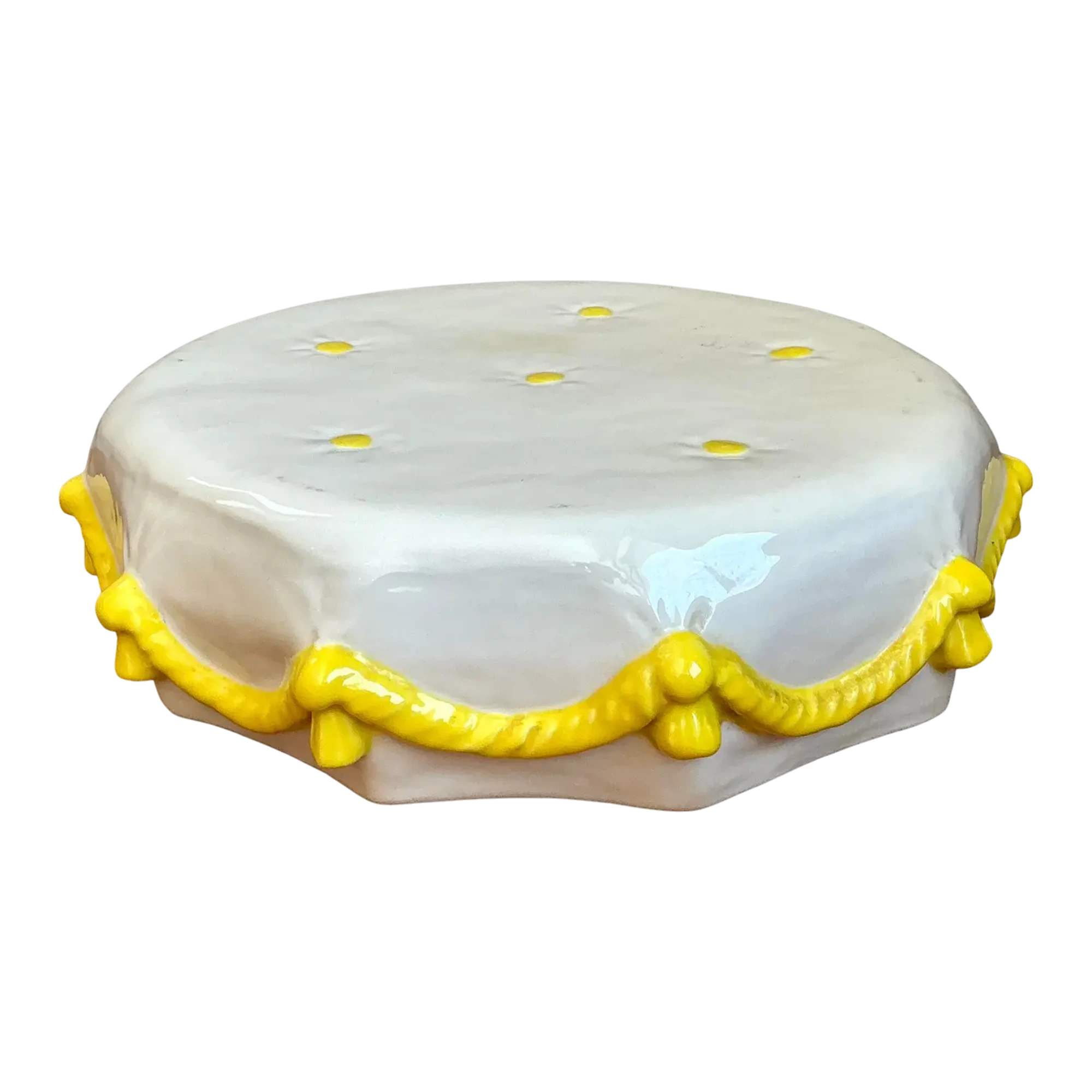 Vintage Glazed Ceramic Tufted Cushion
